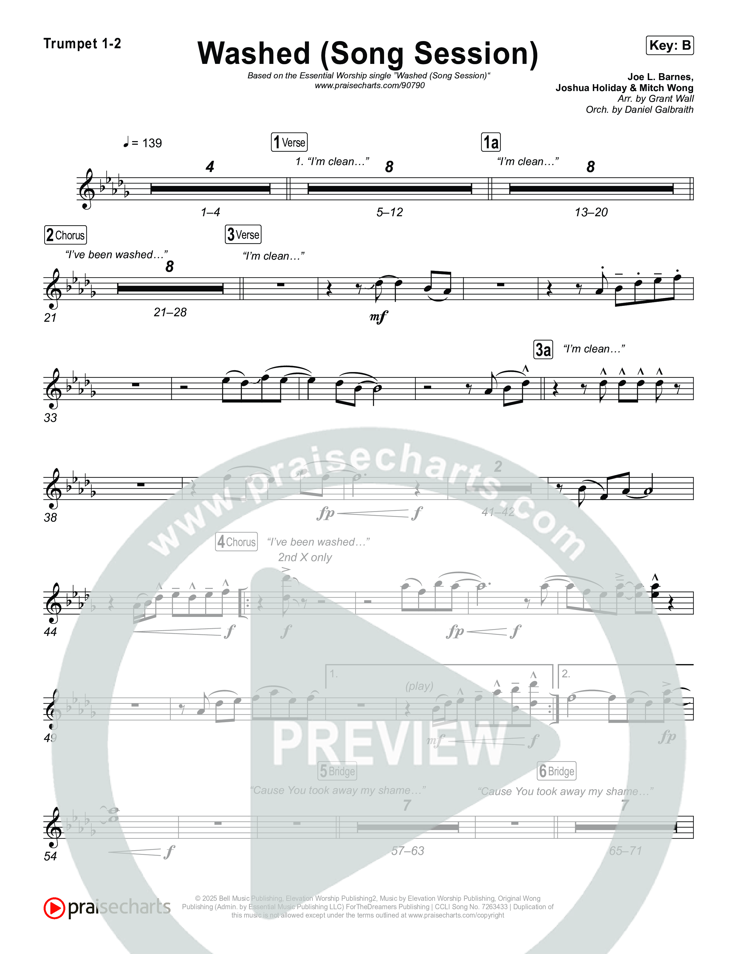 Washed (Song Session) Brass Pack (Essential Worship / Mitch Wong)