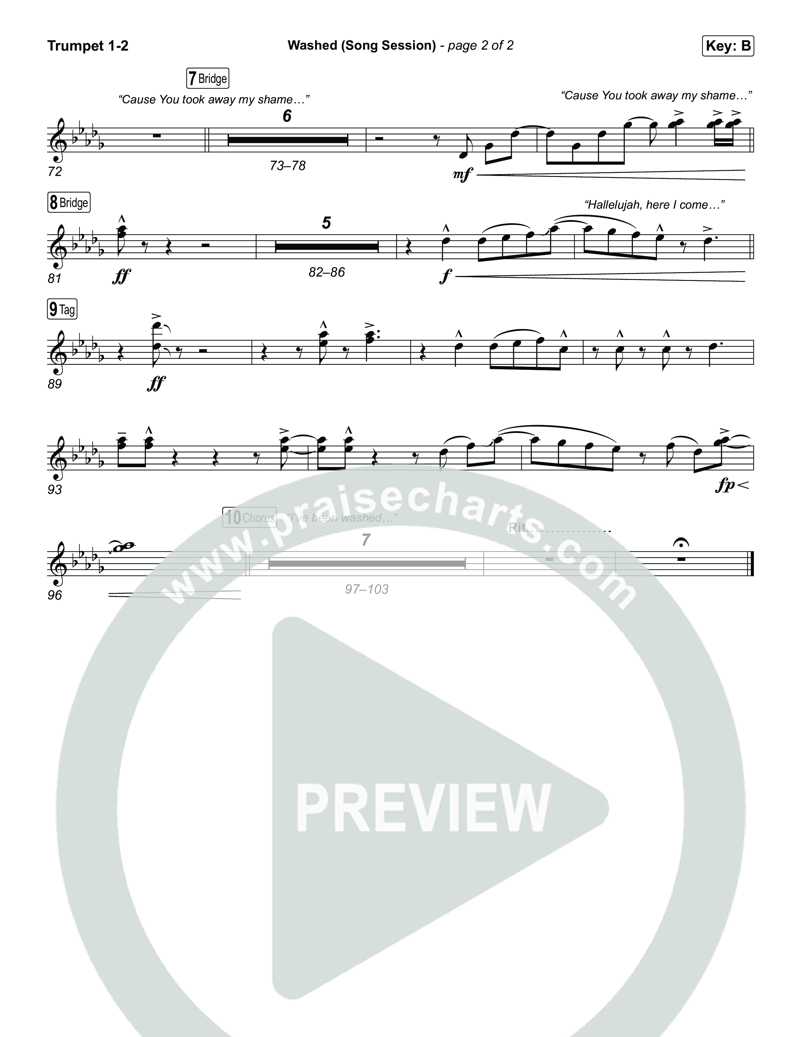Washed (Song Session) Trumpet 1,2 (Essential Worship / Mitch Wong)