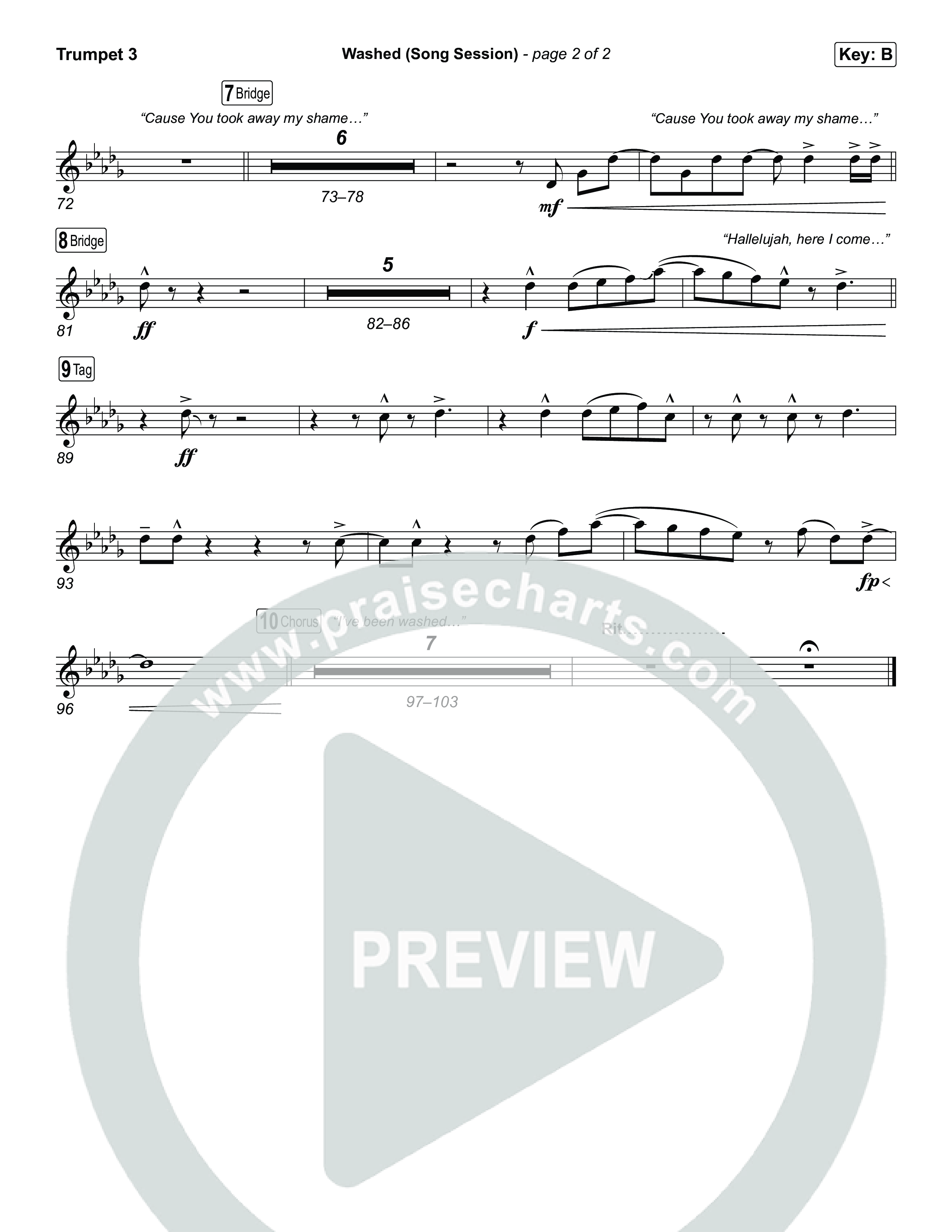 Washed (Song Session) Trumpet 3 (Essential Worship / Mitch Wong)