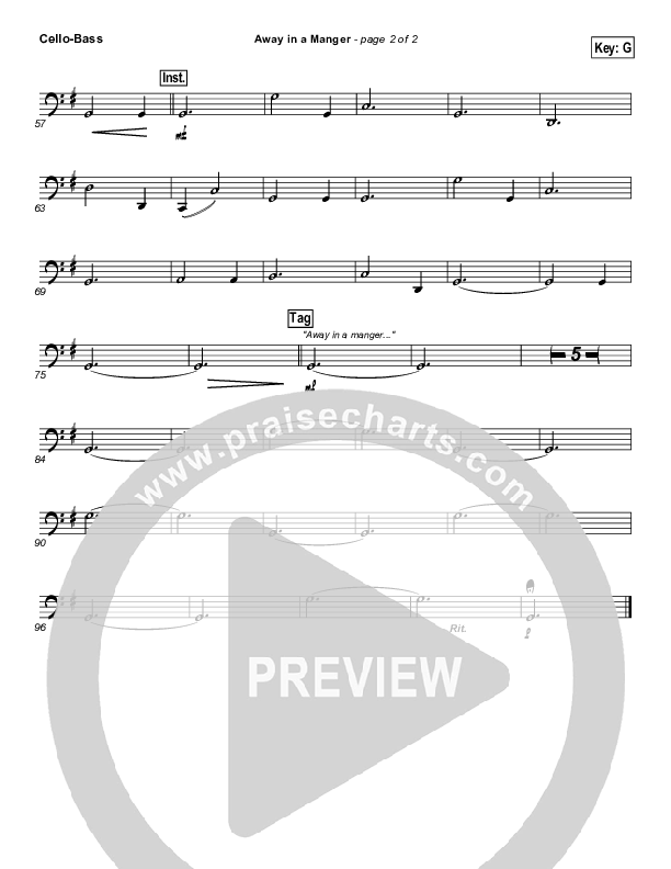 Away In A Manger Cello/Bass (Casting Crowns)