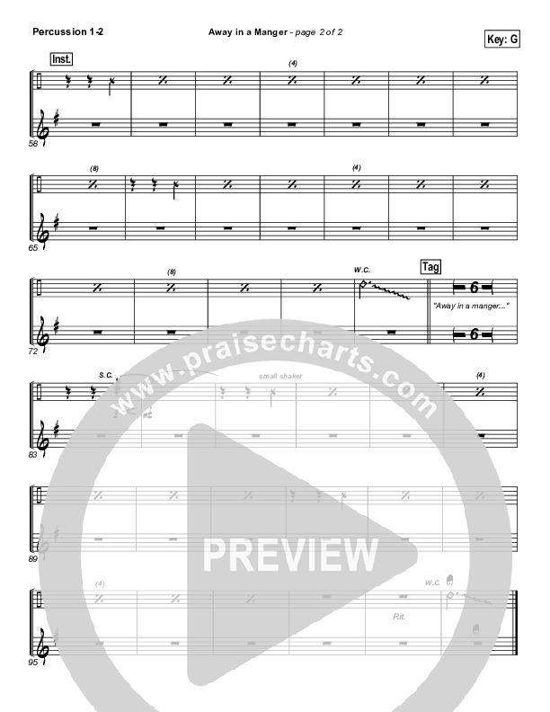 Away In A Manger Percussion 1/2 (Casting Crowns)