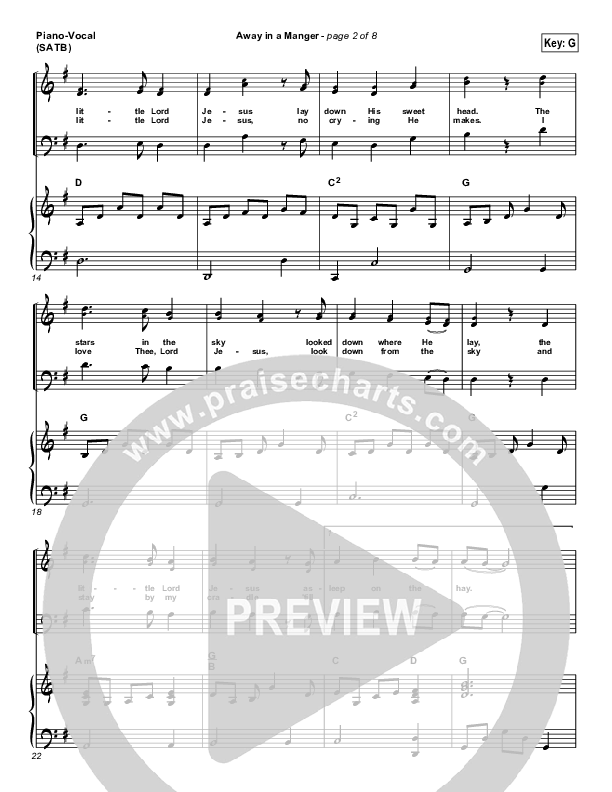 Away In A Manger Piano/Vocal (Casting Crowns)