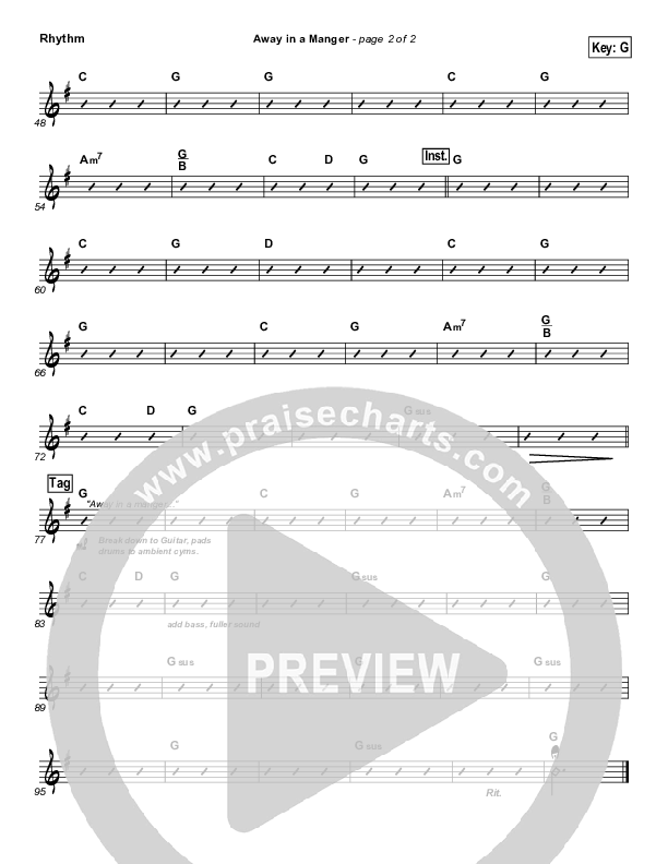 Away In A Manger Rhythm Chart (Casting Crowns)