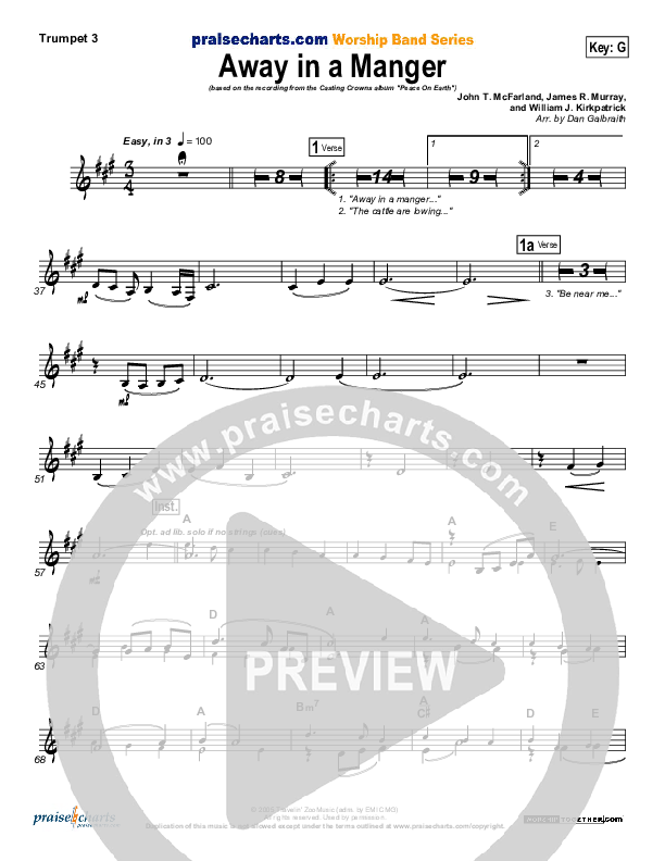 Away In A Manger Trumpet 3 (Casting Crowns)