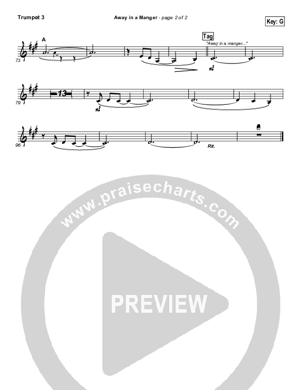 Away In A Manger Trumpet 3 (Casting Crowns)