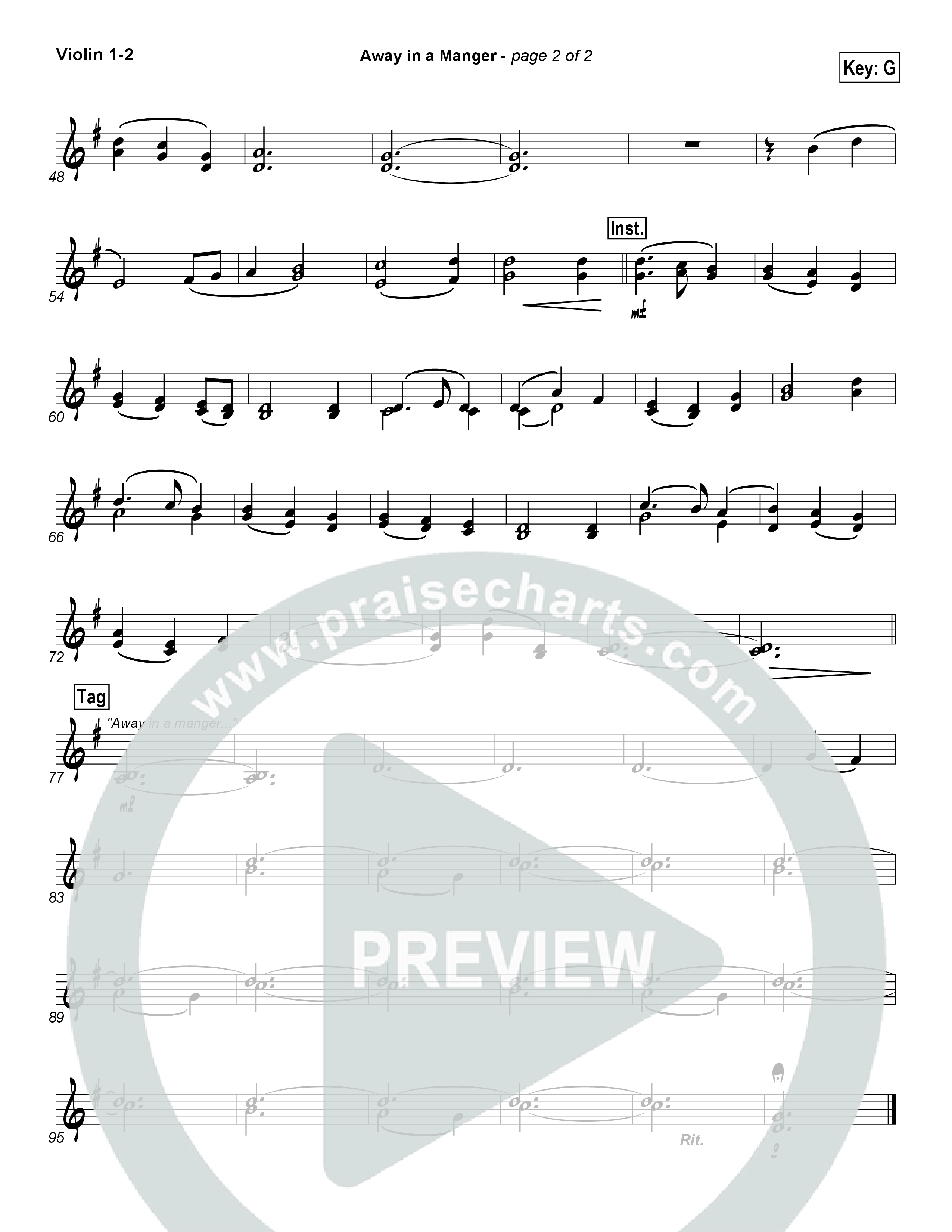 Away In A Manger Violin 1/2 (Casting Crowns)