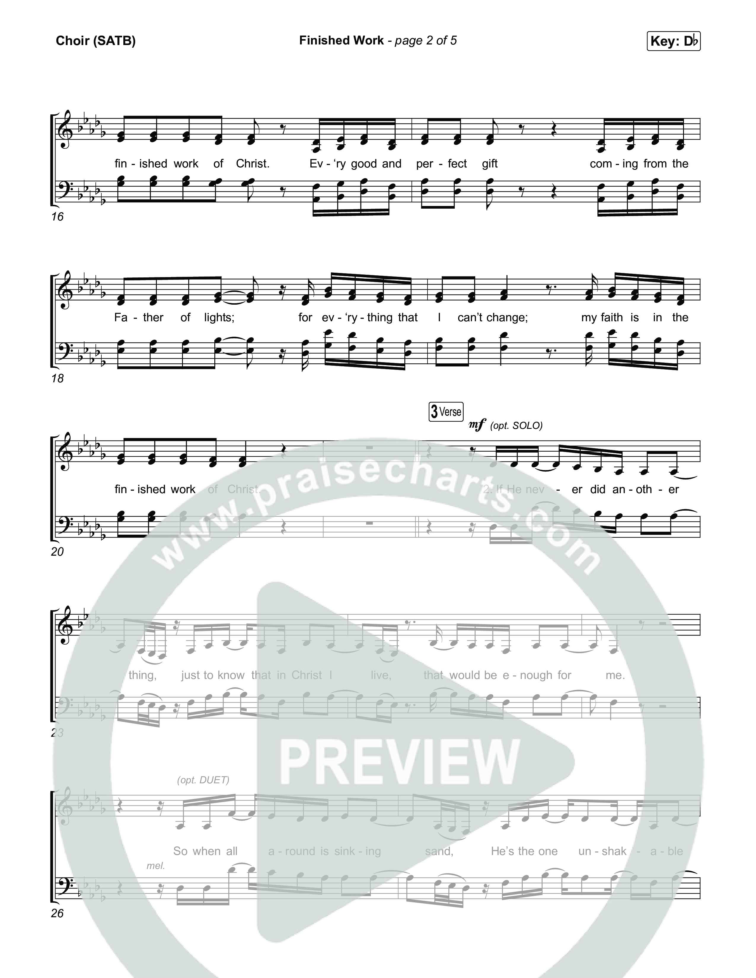 Finished Work Choir Sheet (SATB) (Matt Maher)