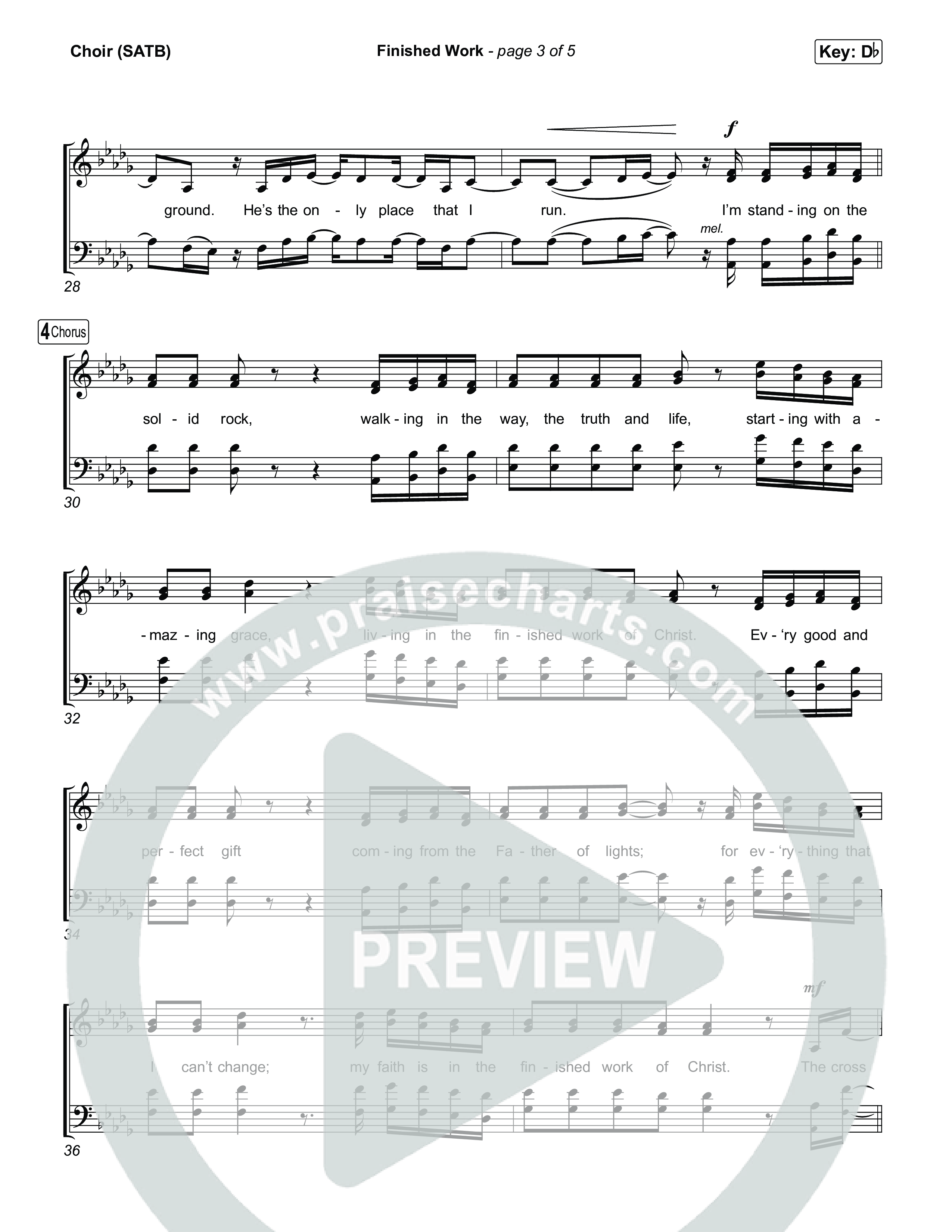 Finished Work Choir Sheet (SATB) (Matt Maher)