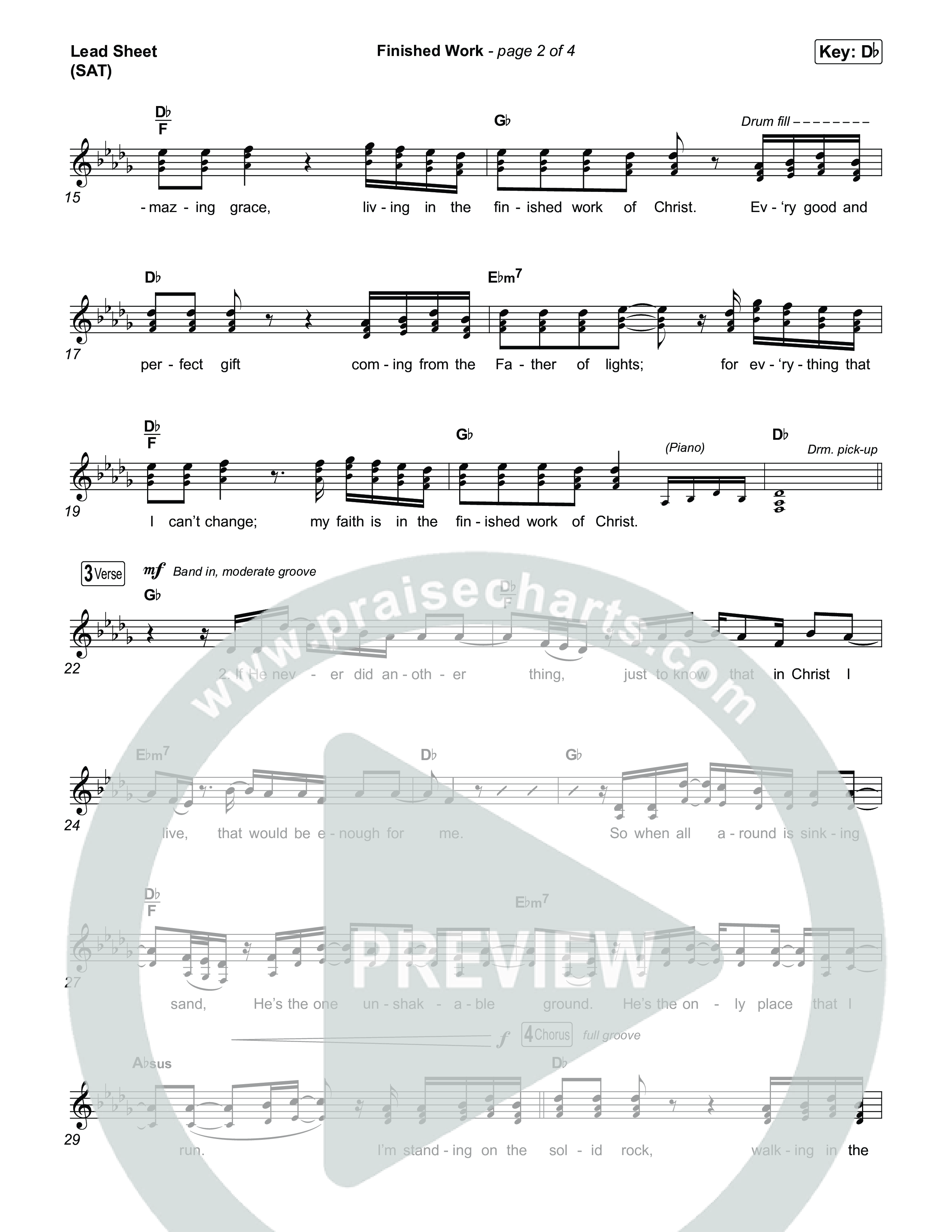 Finished Work Lead Sheet (SAT) (Matt Maher)