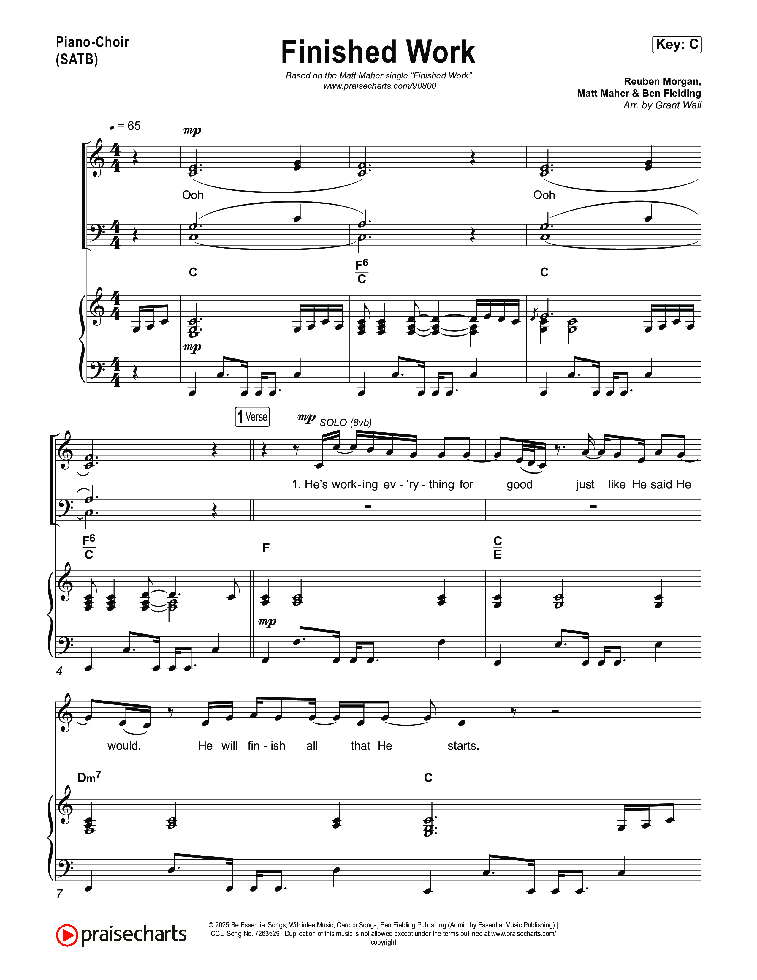 Finished Work Piano/Vocal Pack (Matt Maher)