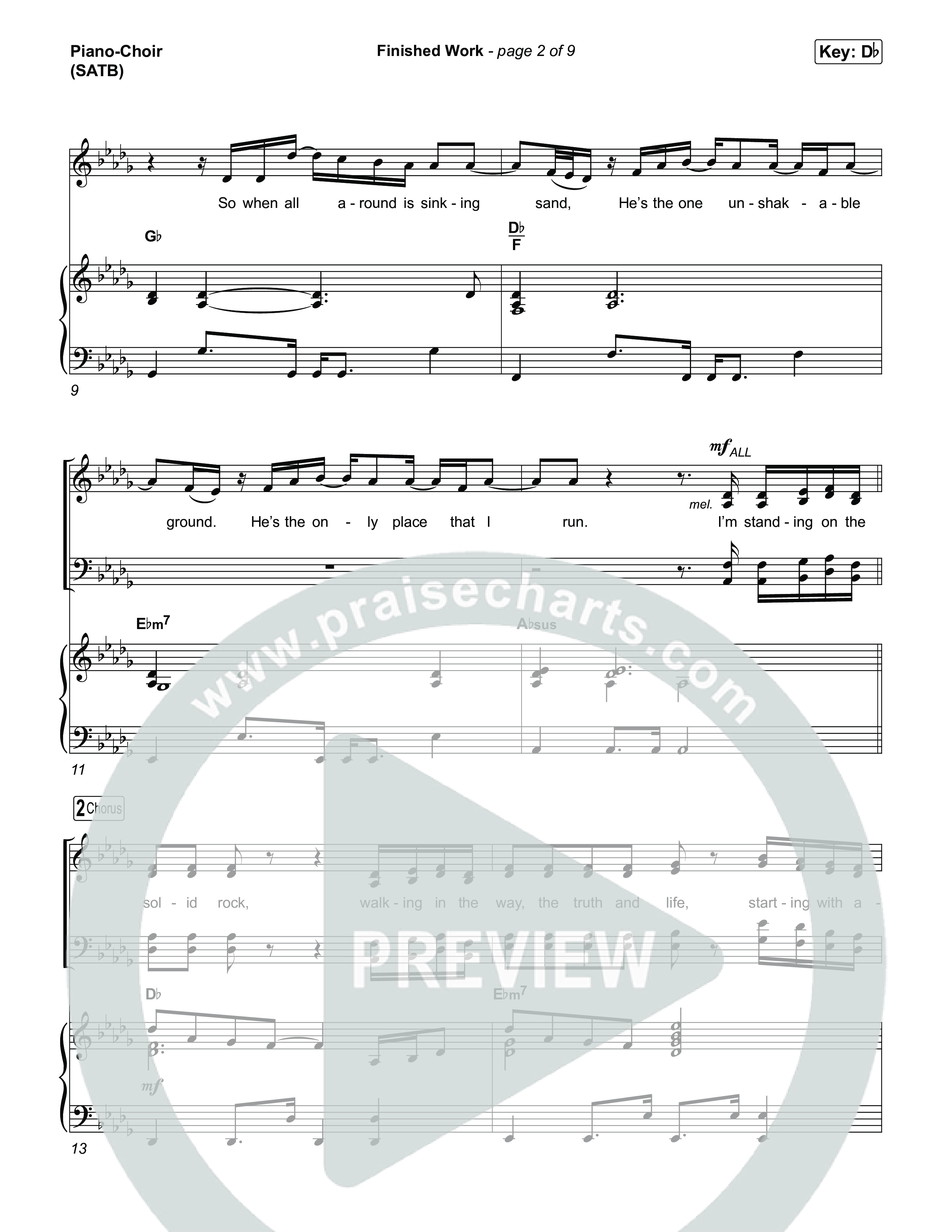 Finished Work Piano/Vocal (SATB) (Matt Maher)