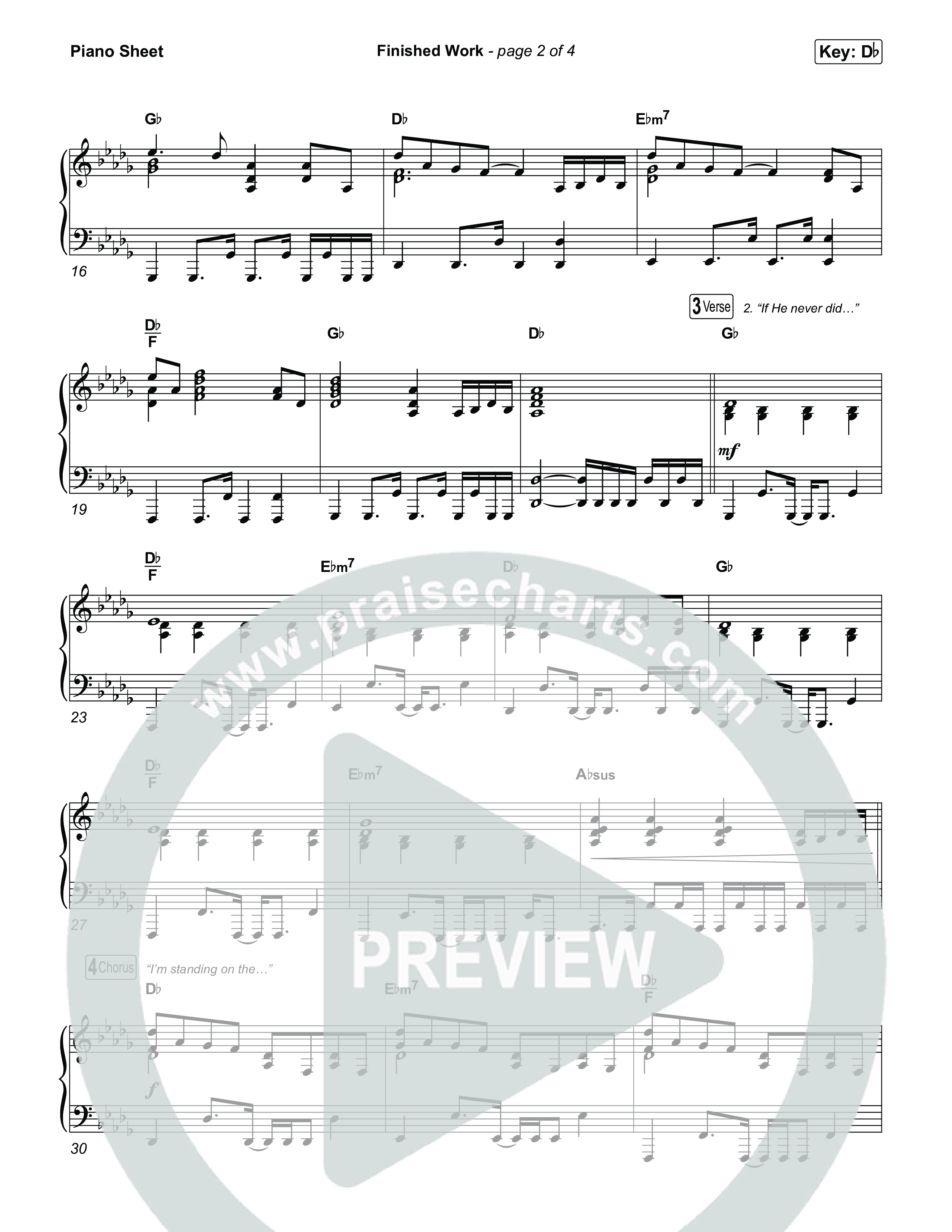 Finished Work Piano Sheet (Matt Maher)