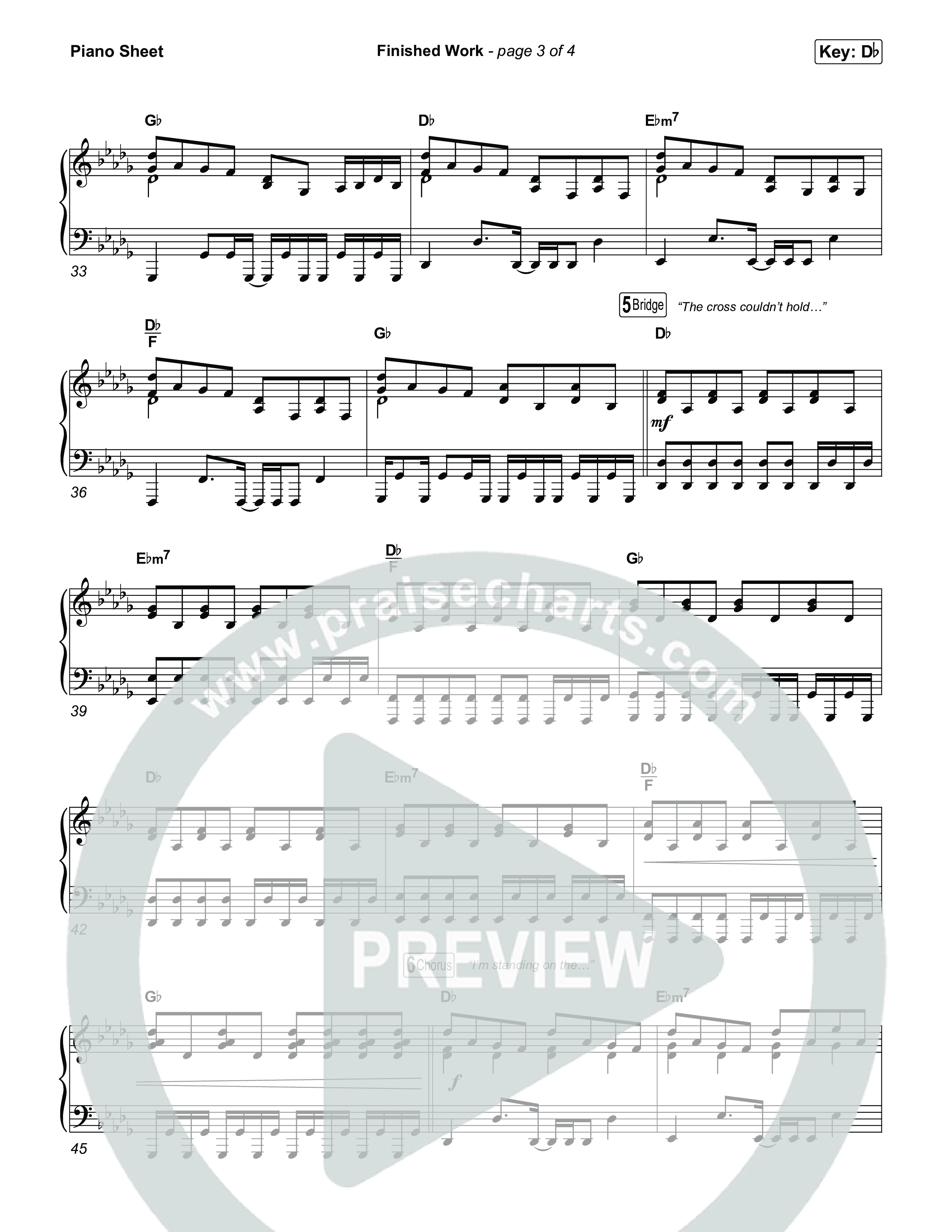 Finished Work Piano Sheet (Matt Maher)