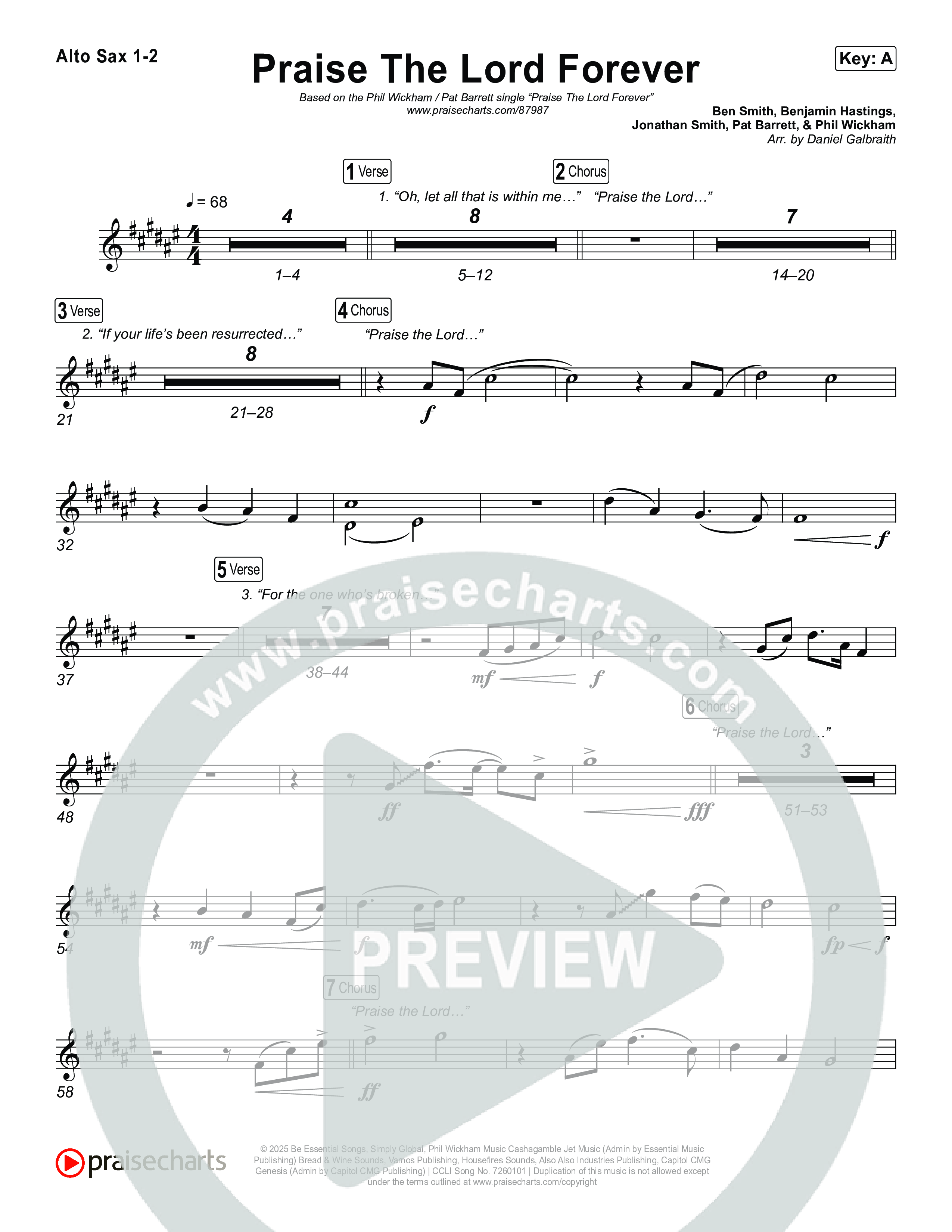Praise The Lord Forever Sax Pack (Phil Wickham / Pat Barrett)
