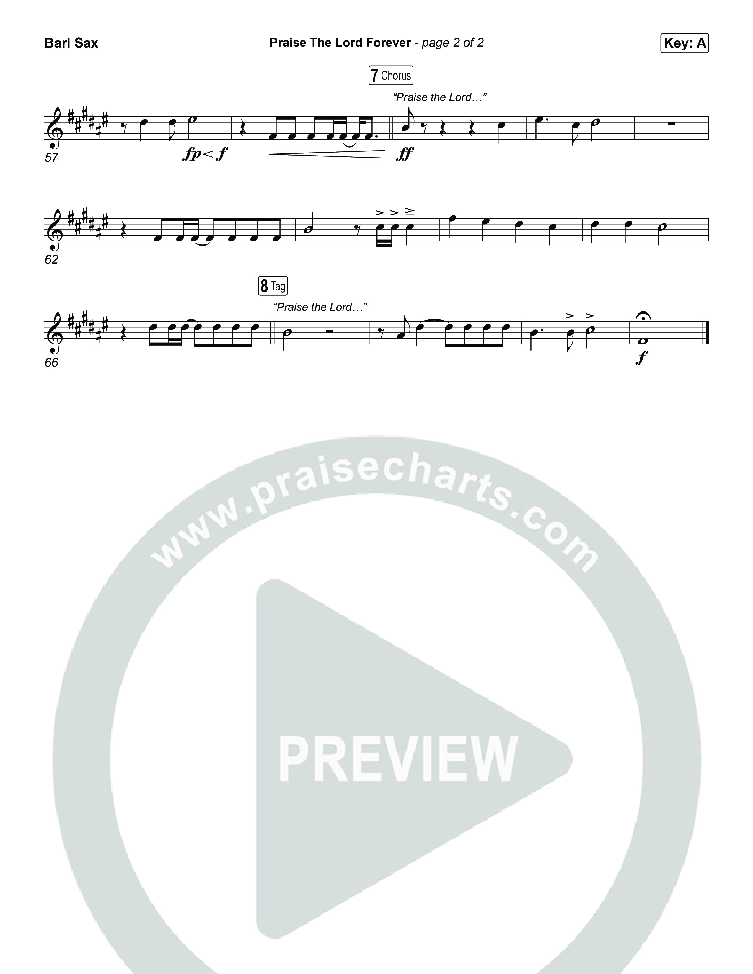 Praise The Lord Forever Bari Sax (Phil Wickham / Pat Barrett)