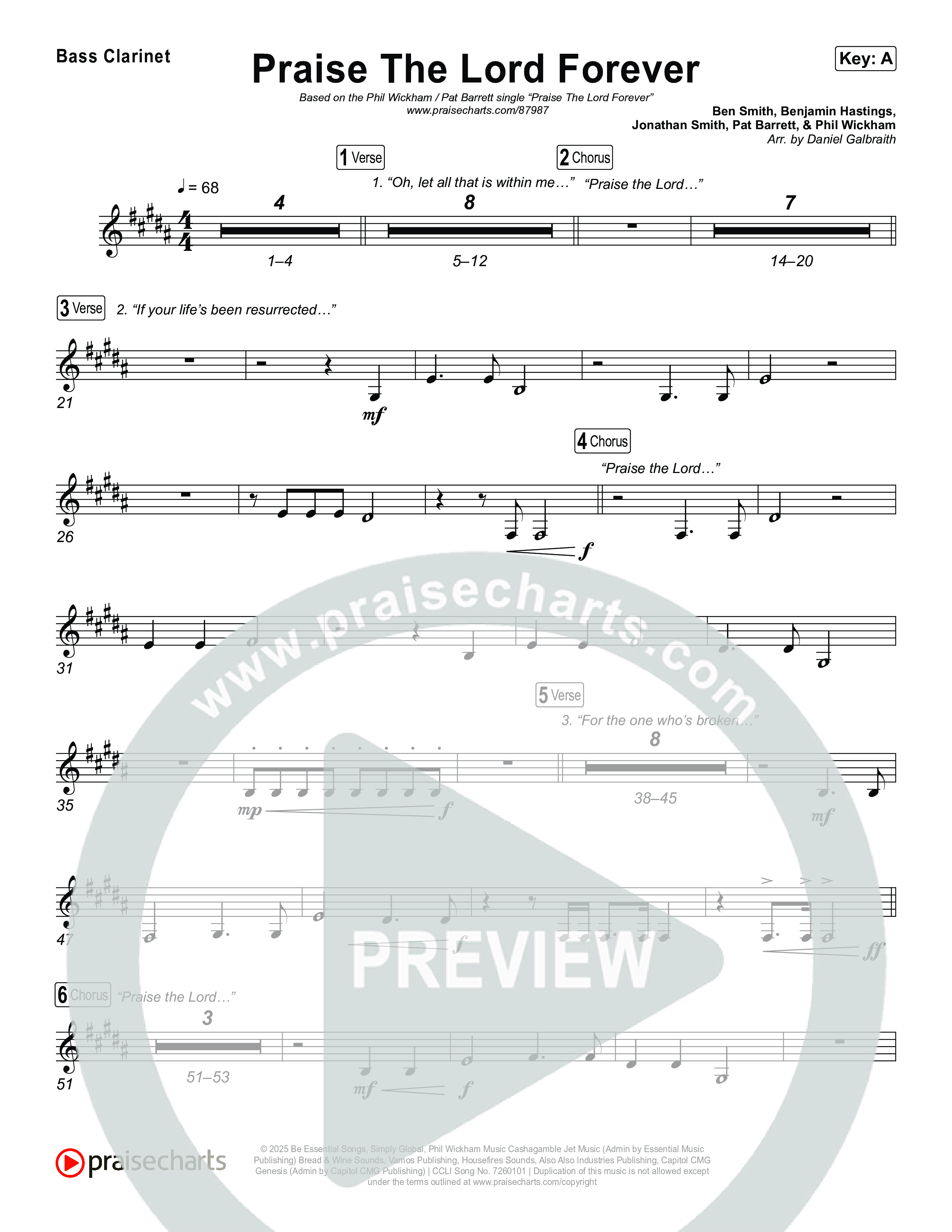Praise The Lord Forever Clarinet 1,2 (Phil Wickham / Pat Barrett)