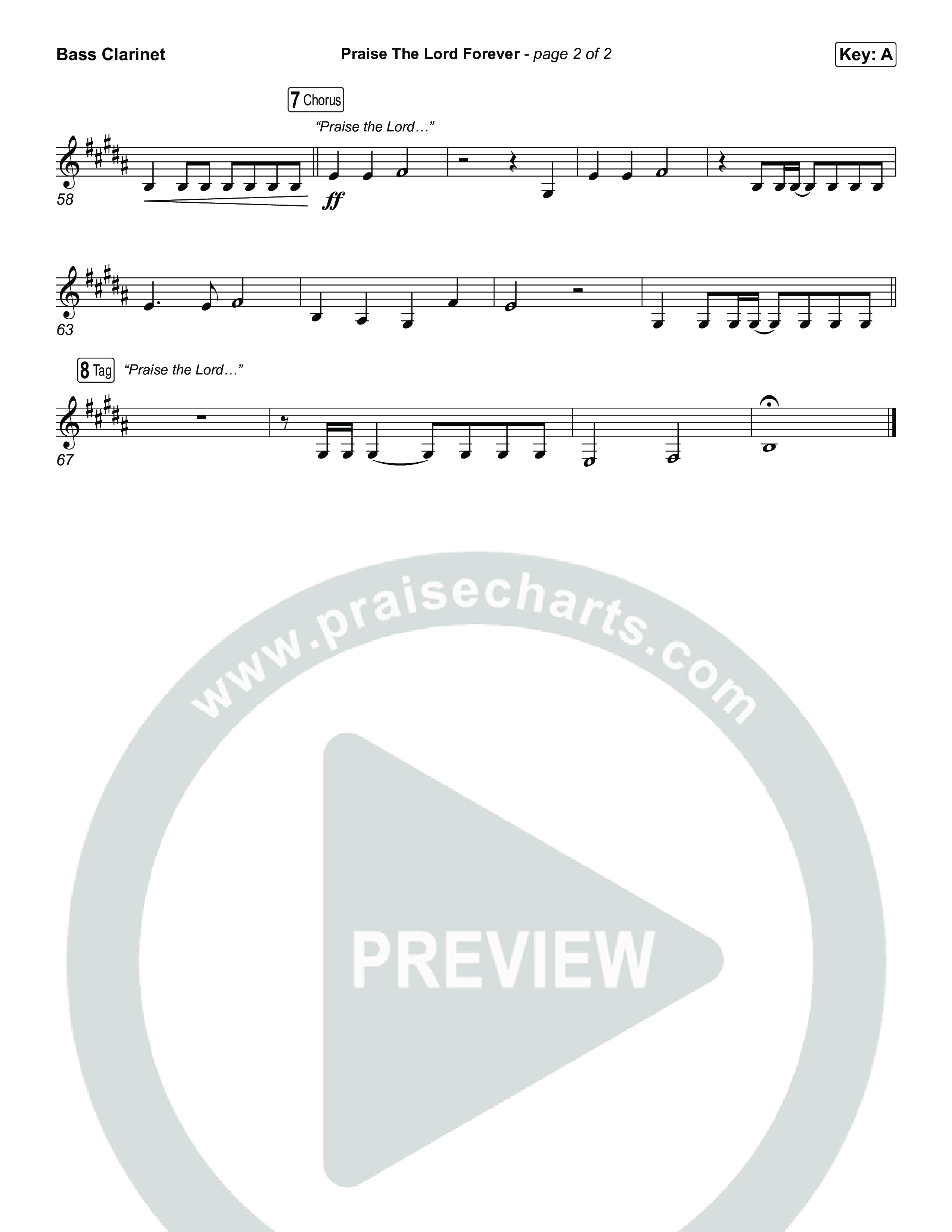 Praise The Lord Forever Bass Clarinet (Phil Wickham / Pat Barrett)