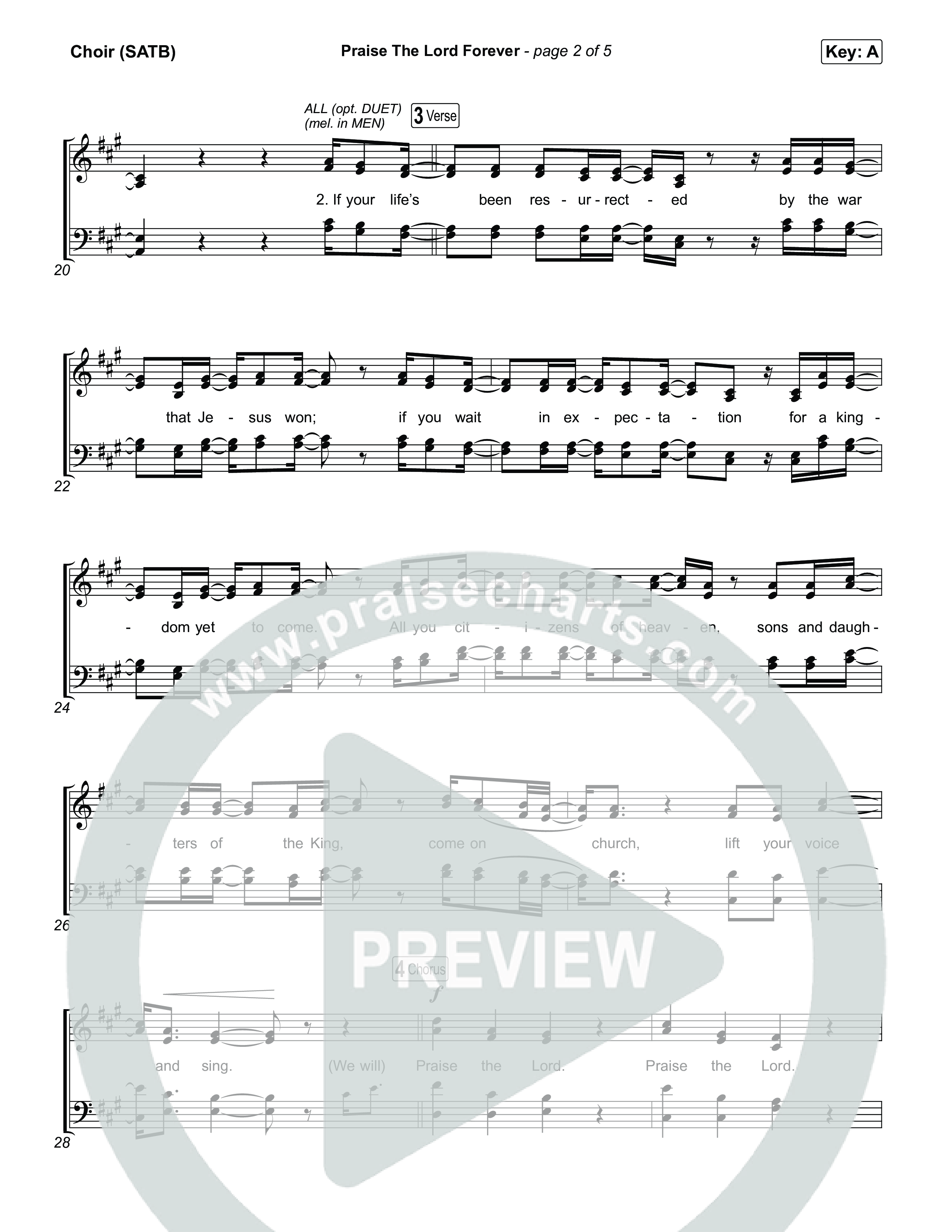 Praise The Lord Forever Choir Sheet (SATB) (Phil Wickham / Pat Barrett)