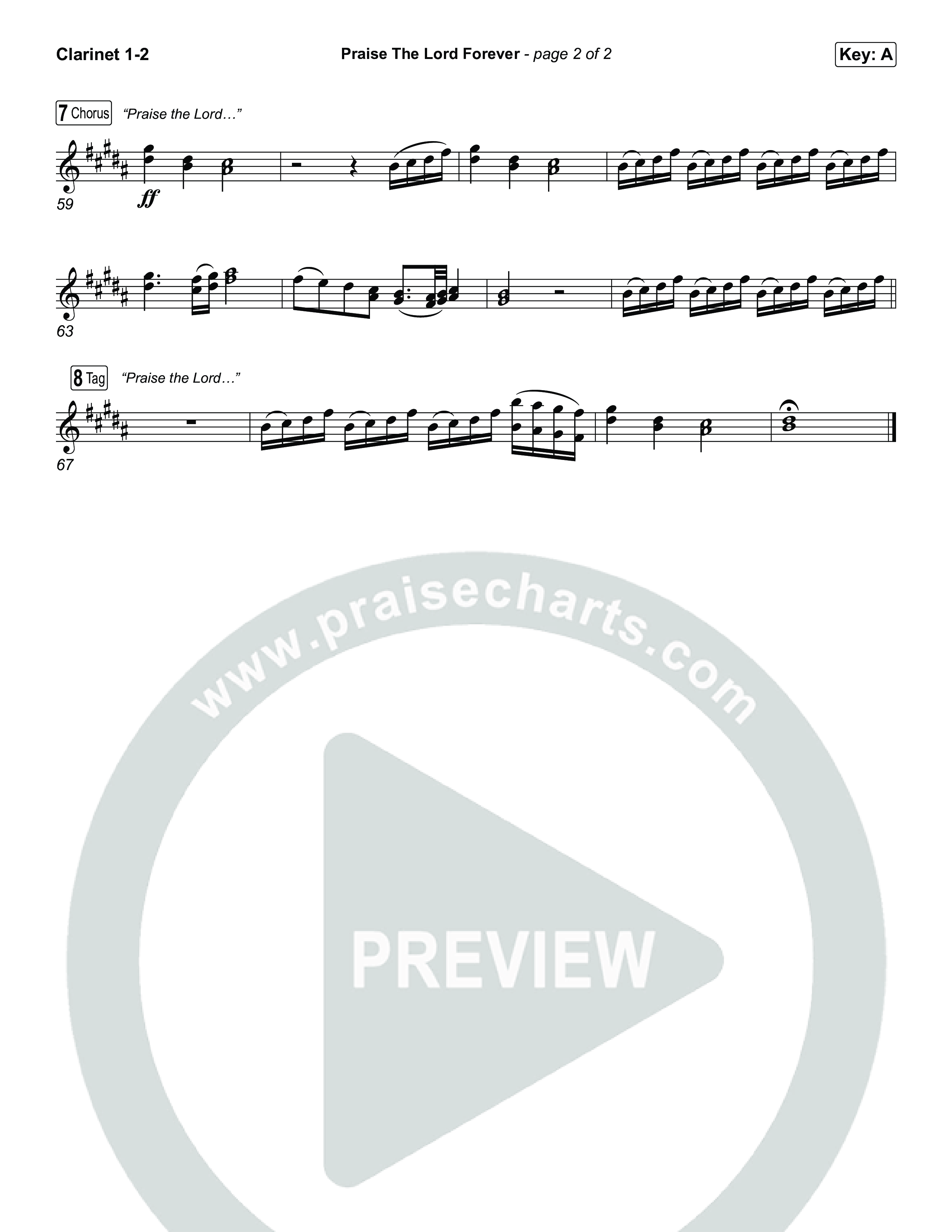 Praise The Lord Forever Clarinet 1,2 (Phil Wickham / Pat Barrett)