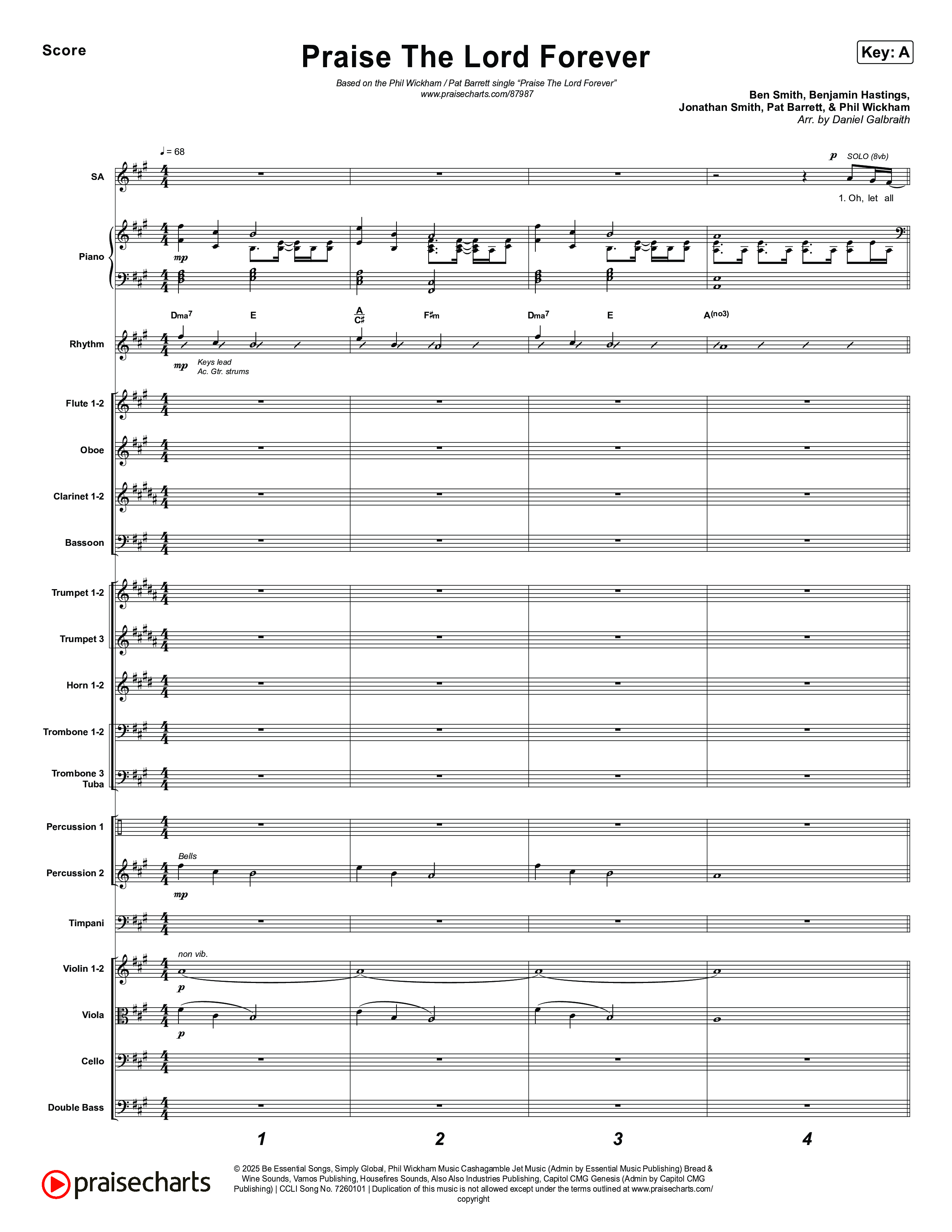 Praise The Lord Forever Conductor's Score (Phil Wickham / Pat Barrett)