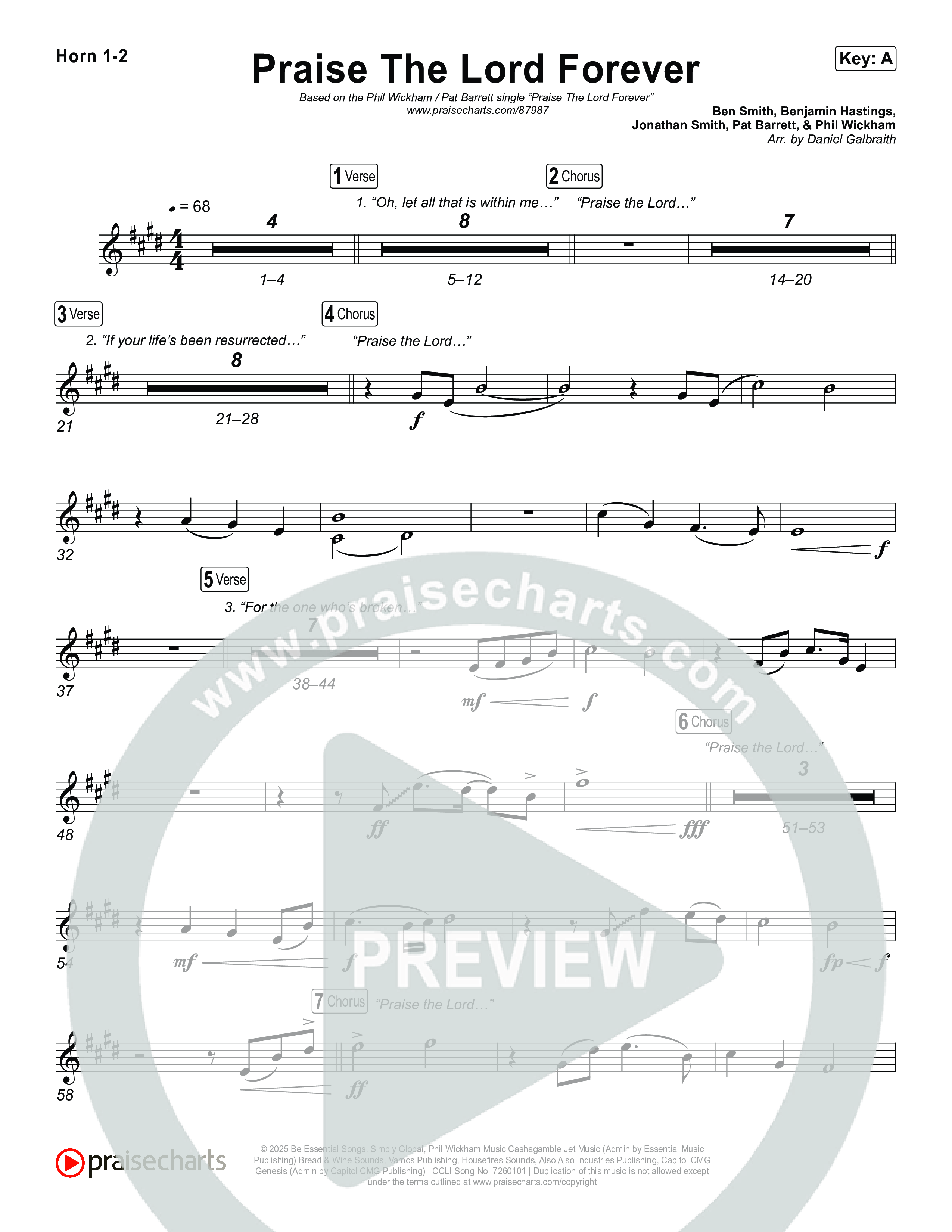 Praise The Lord Forever Brass Pack (Phil Wickham / Pat Barrett)