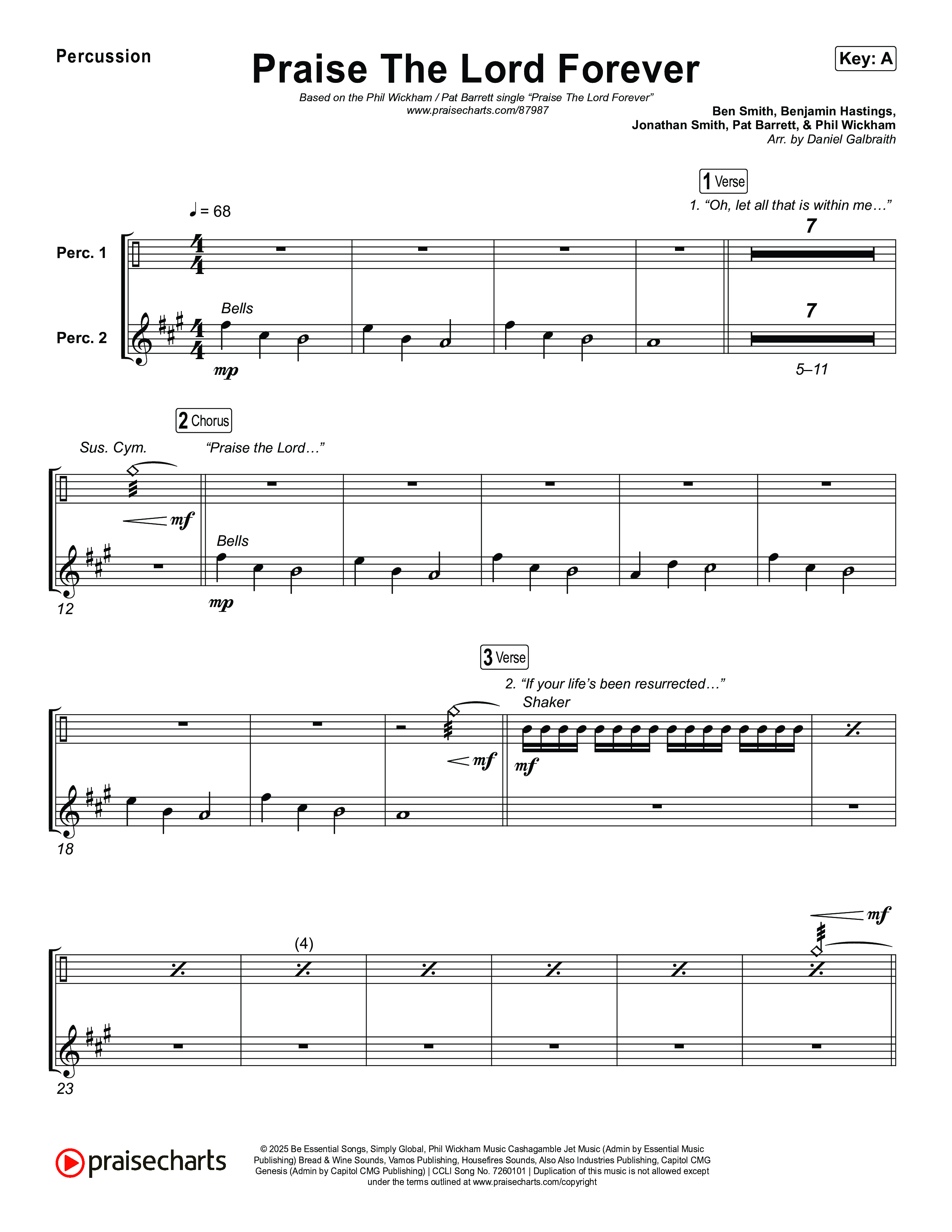 Praise The Lord Forever Percussion (Phil Wickham / Pat Barrett)