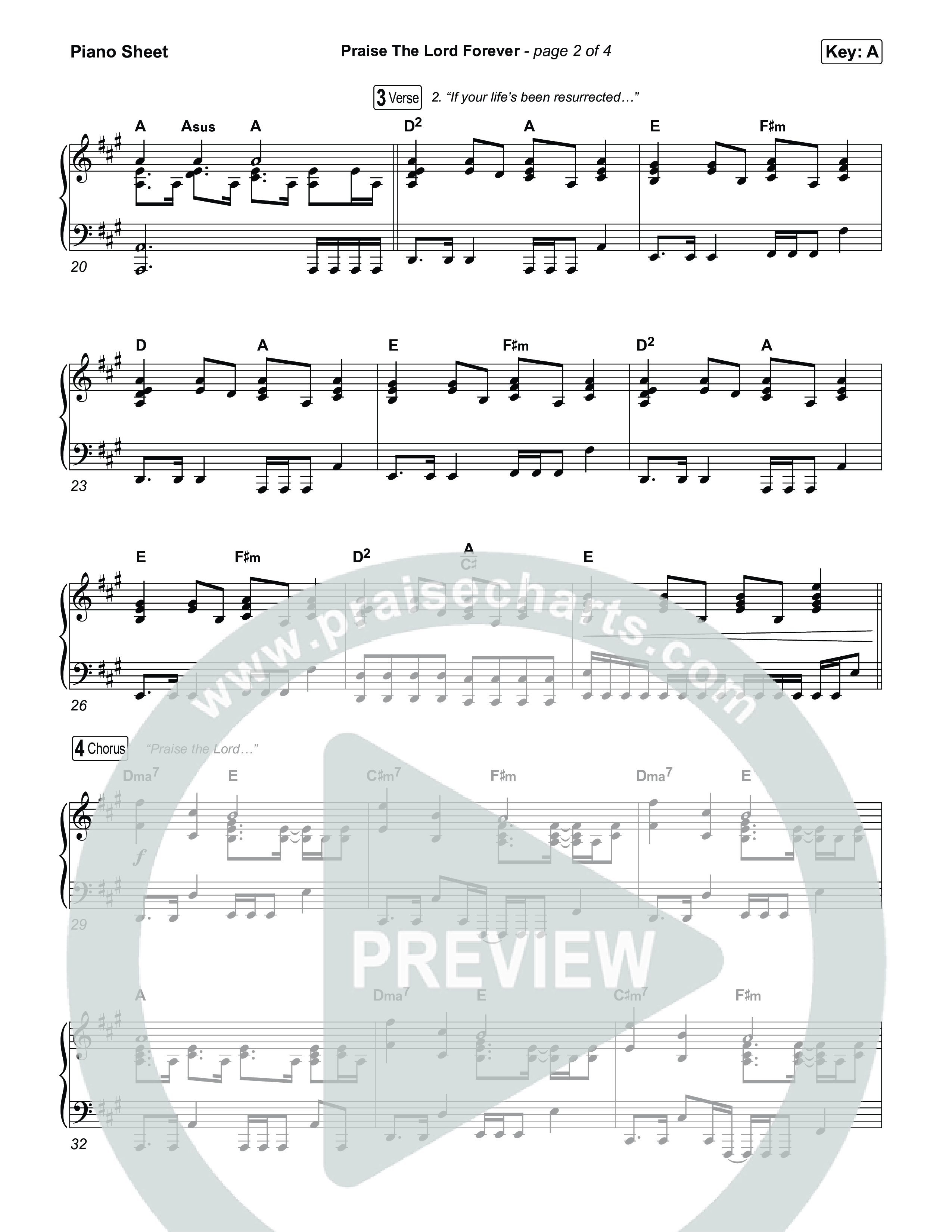 Praise The Lord Forever Piano Sheet (Phil Wickham / Pat Barrett)