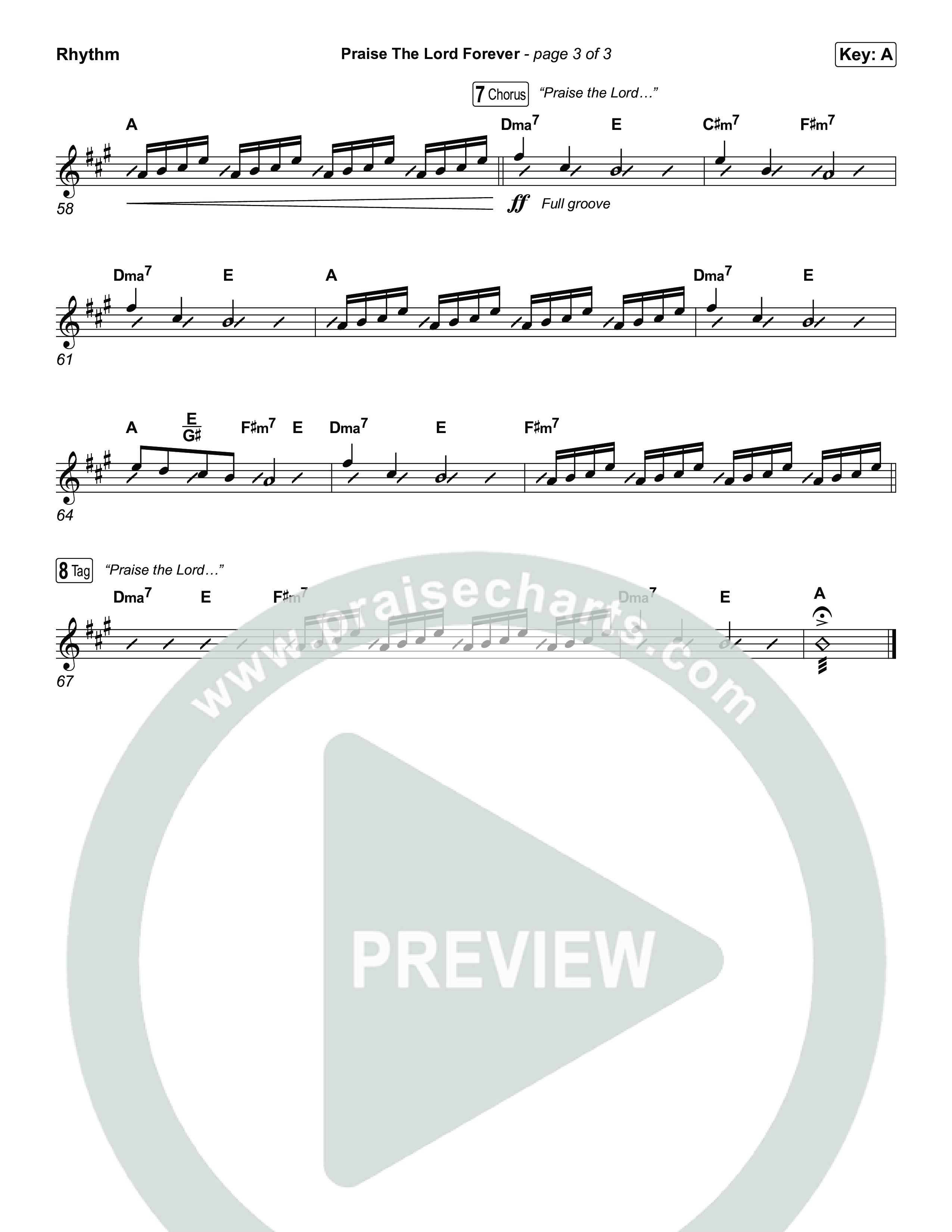 Praise The Lord Forever Rhythm Chart (Phil Wickham / Pat Barrett)
