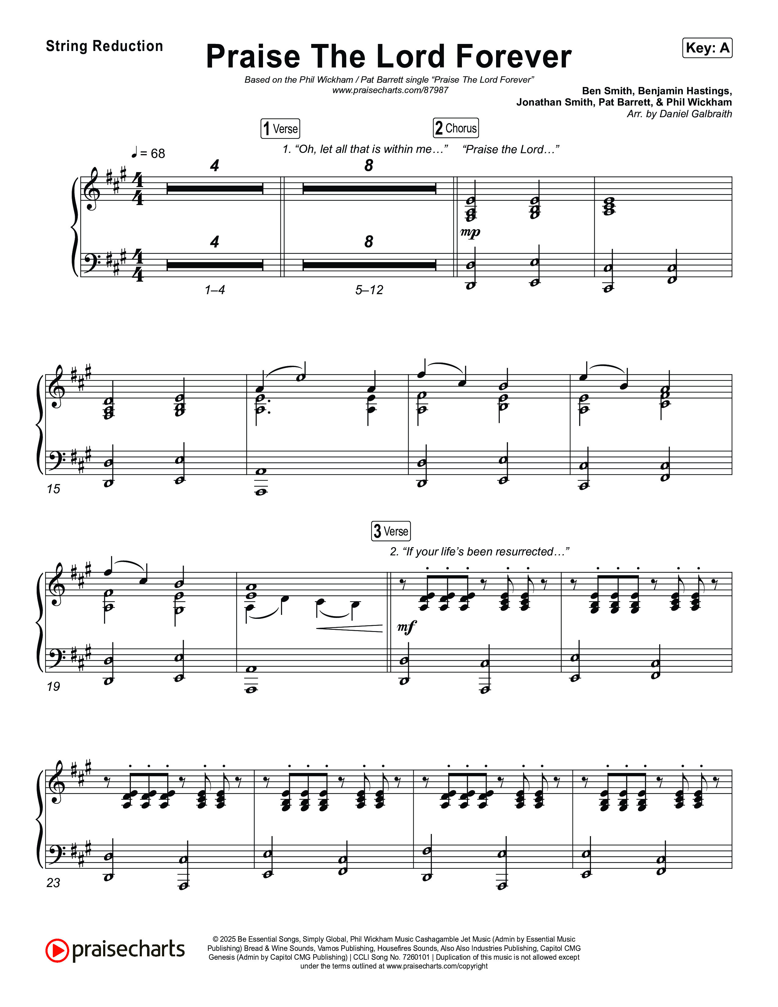 Praise The Lord Forever String Reduction (Phil Wickham / Pat Barrett)