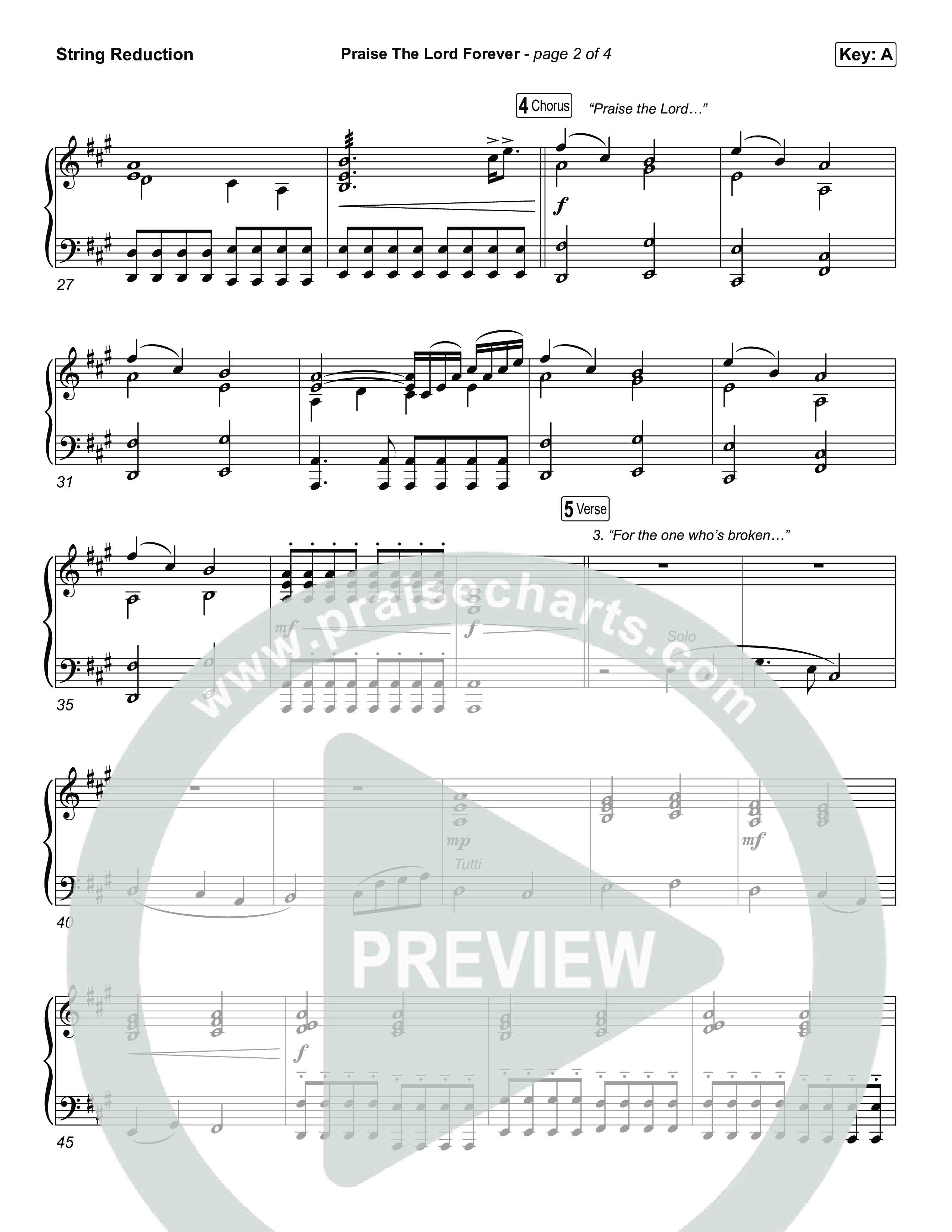 Praise The Lord Forever String Reduction (Phil Wickham / Pat Barrett)