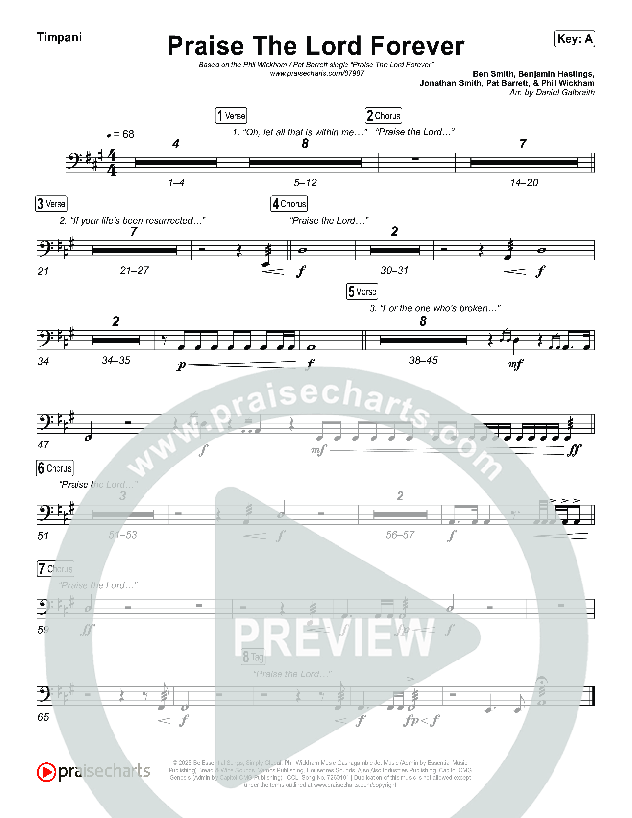 Praise The Lord Forever Timpani (Phil Wickham / Pat Barrett)