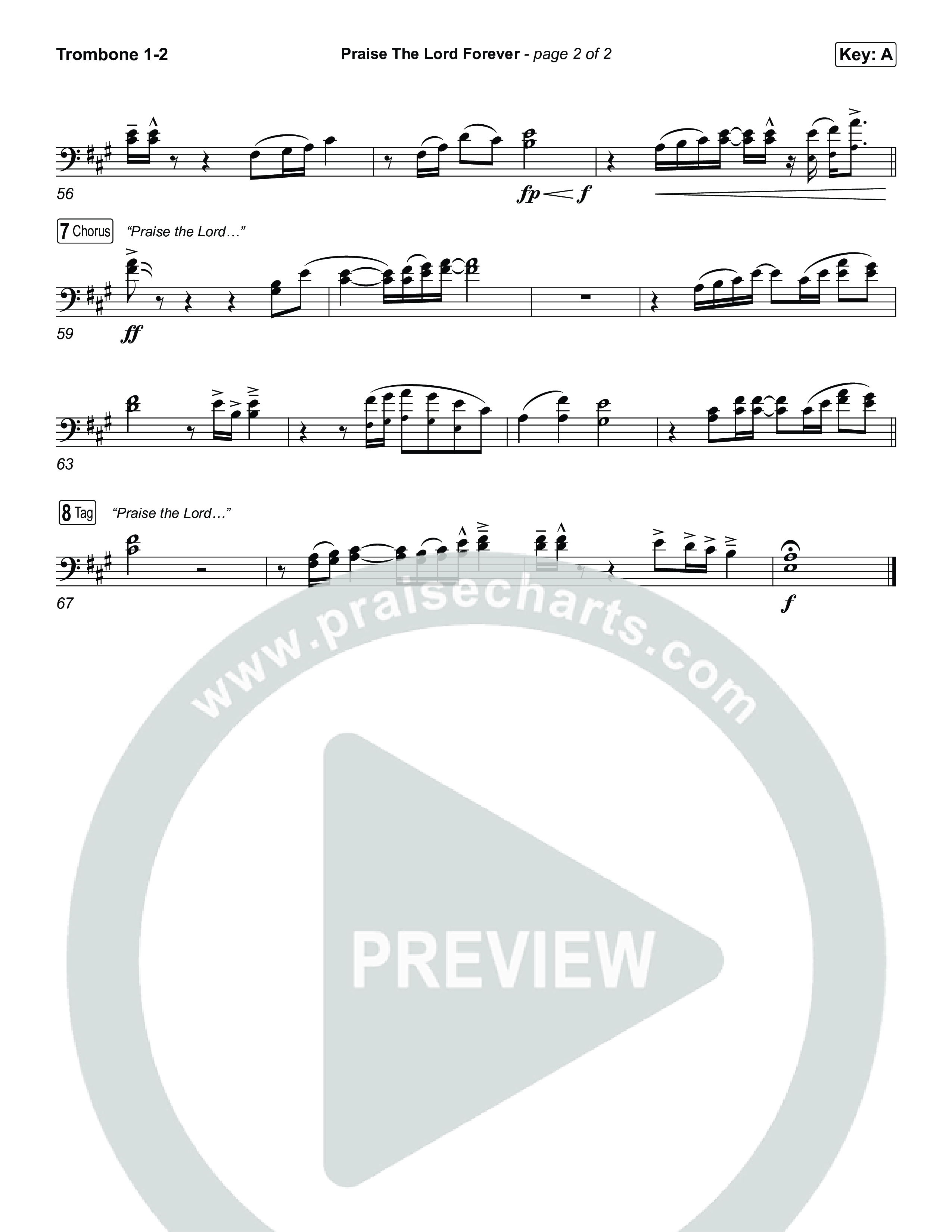 Praise The Lord Forever Trombone 1/2 (Phil Wickham / Pat Barrett)