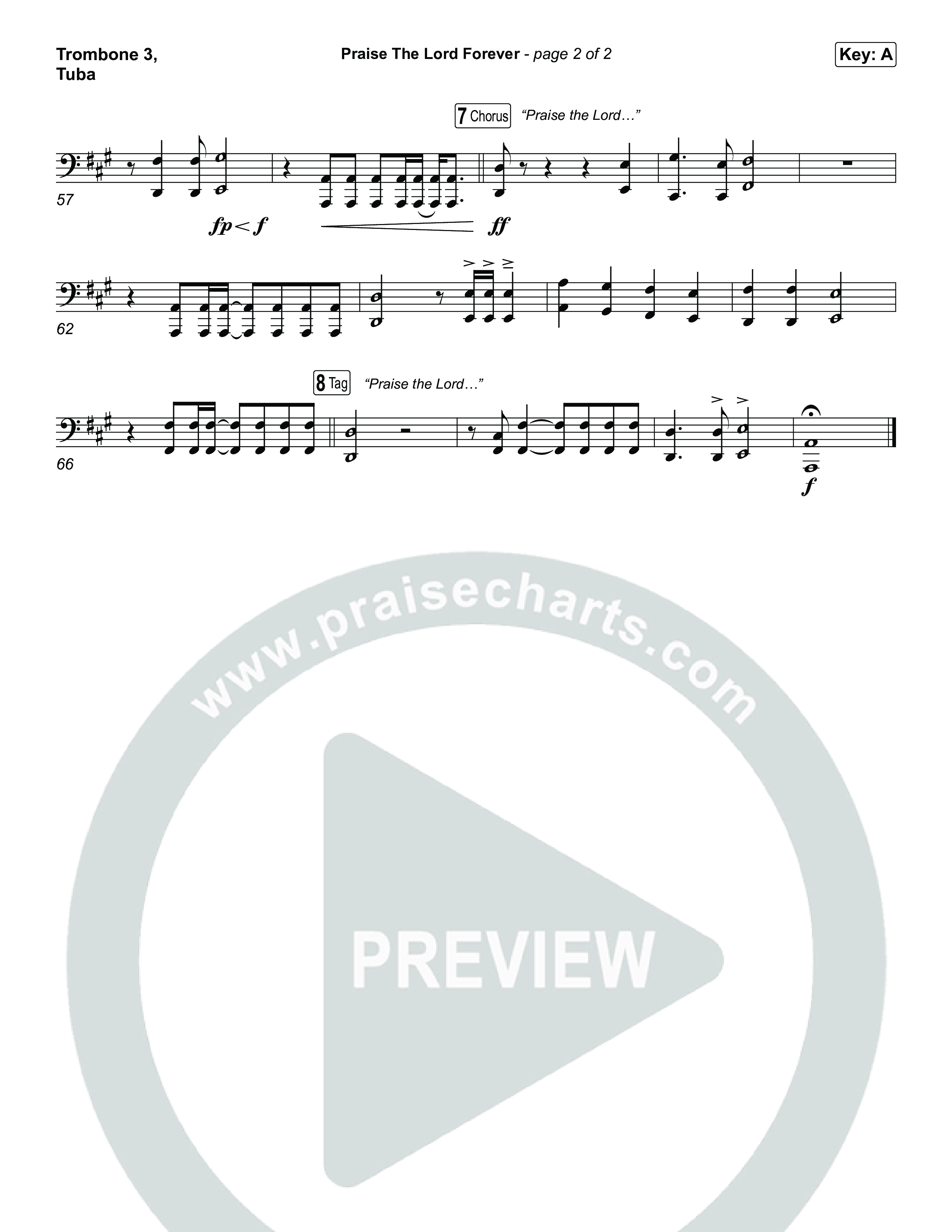 Praise The Lord Forever Trombone 3/Tuba (Phil Wickham / Pat Barrett)