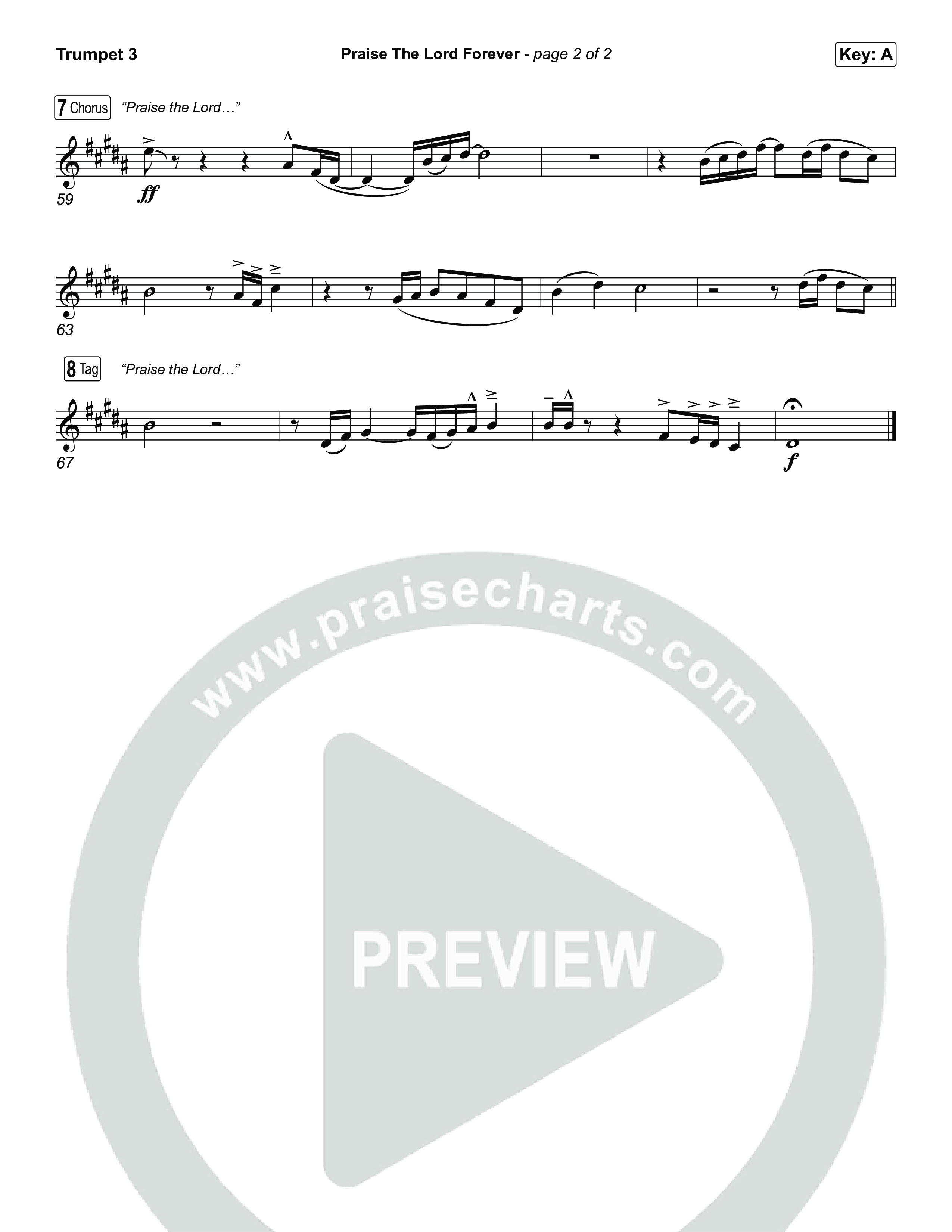 Praise The Lord Forever Trumpet 3 (Phil Wickham / Pat Barrett)