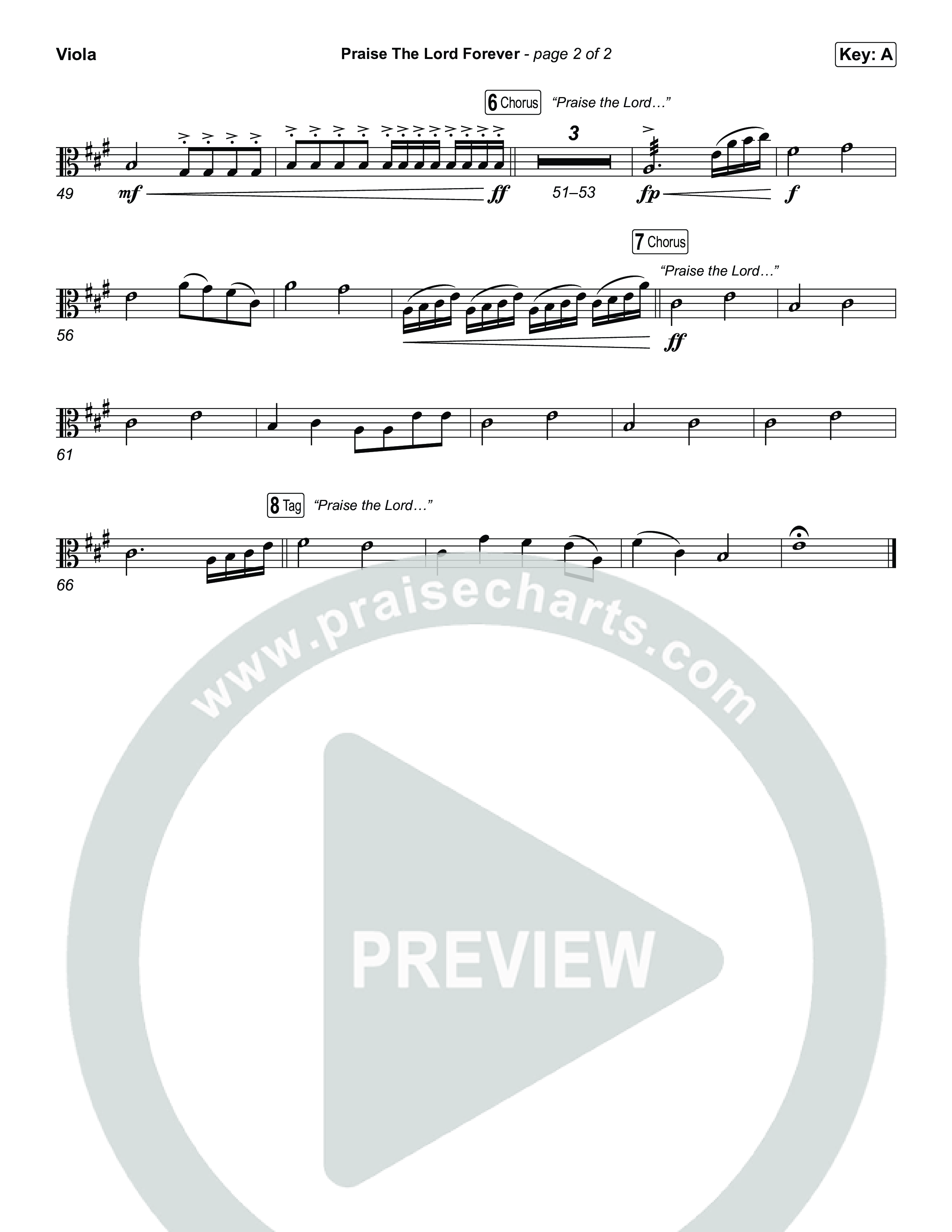 Praise The Lord Forever Viola (Phil Wickham / Pat Barrett)