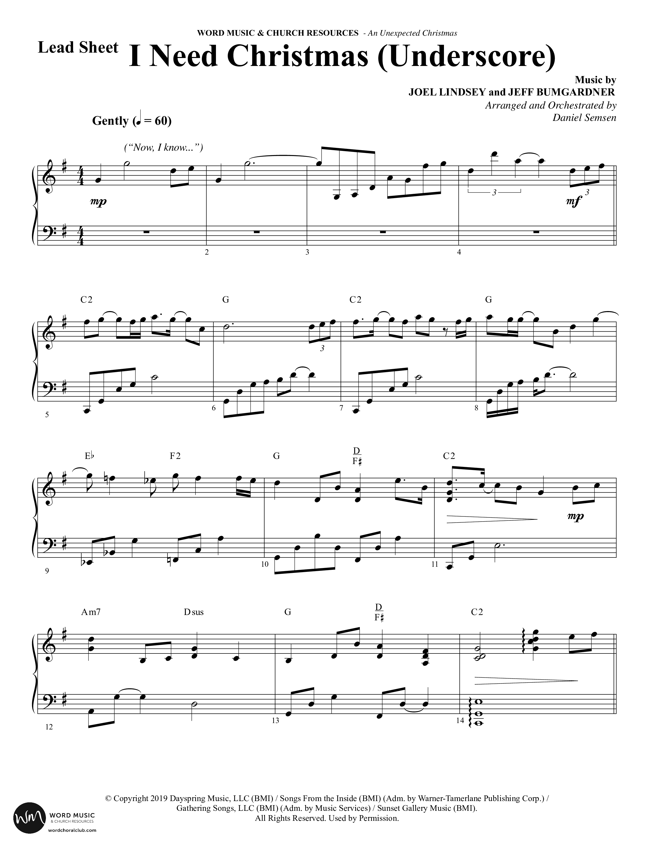 An Unexpected Christmas (11 Song Choral Collection) Song 10 (Lead & Chords) (Arr. Daniel Semsen)