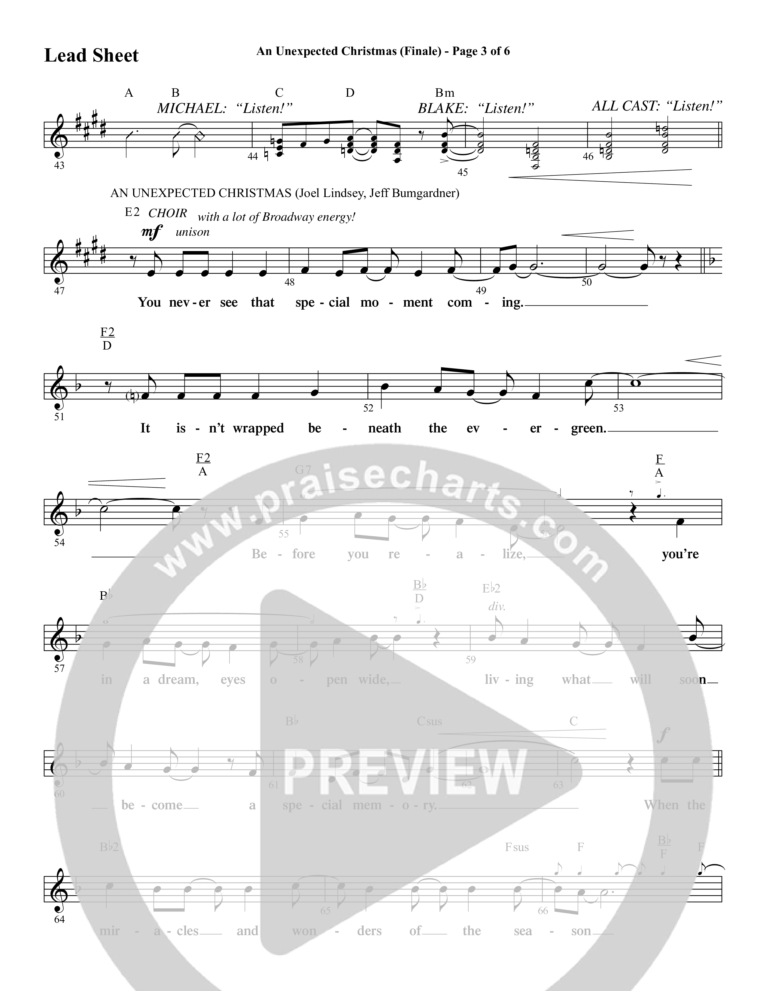 An Unexpected Christmas (11 Song Choral Collection) Song 11 (Lead & Chords) (Arr. Daniel Semsen)
