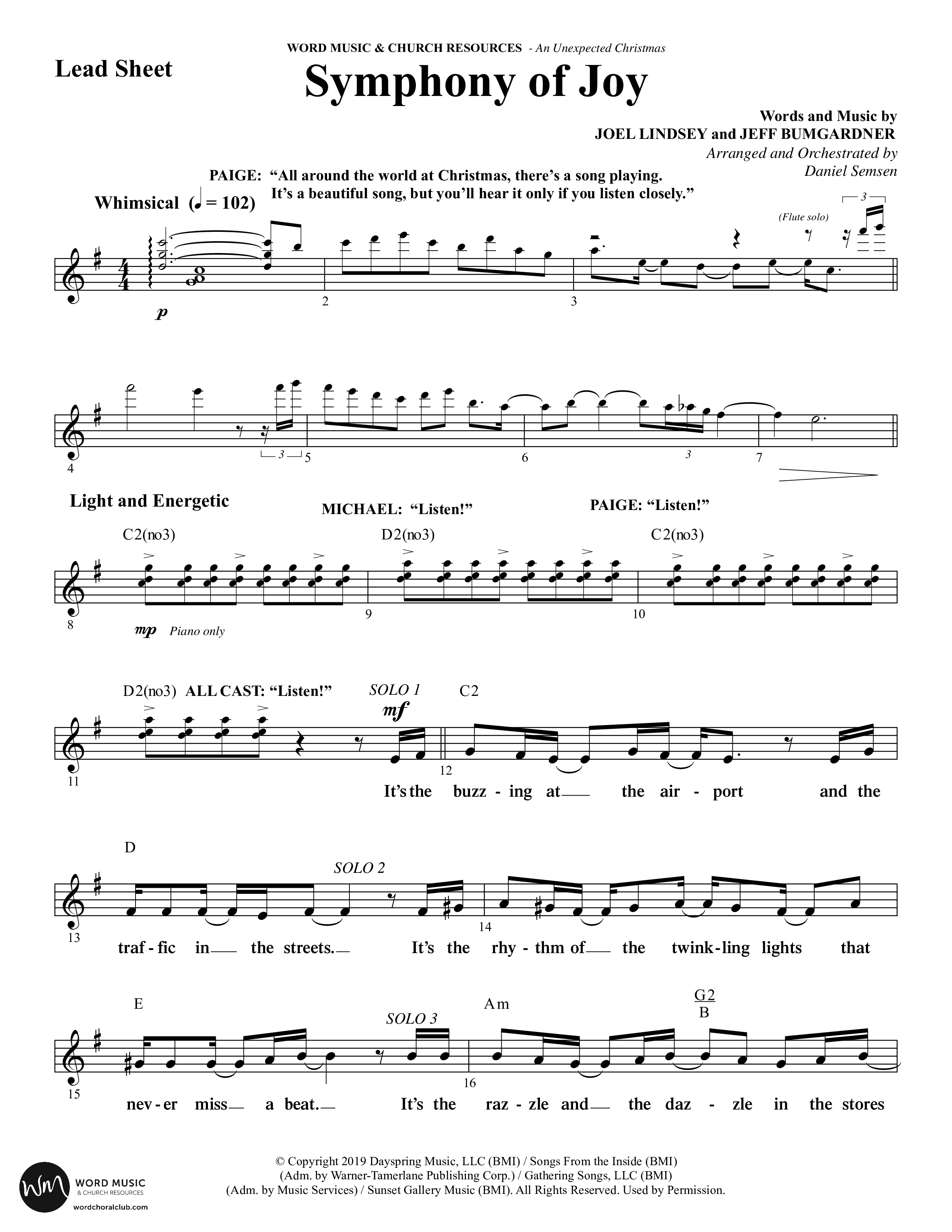 An Unexpected Christmas (11 Song Choral Collection) Lead & Chords Collection (Arr. Daniel Semsen)