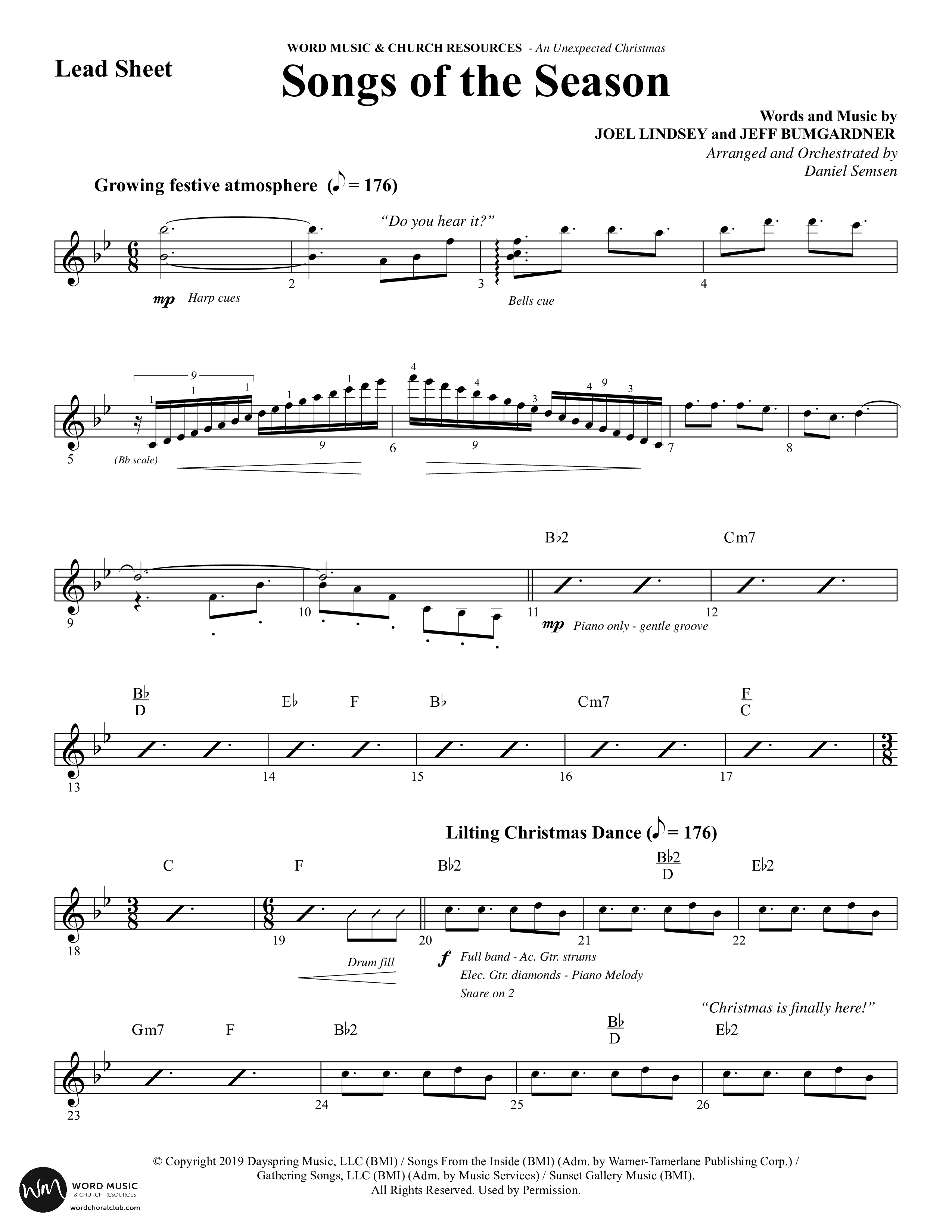 An Unexpected Christmas (11 Song Choral Collection) Song 2 (Lead & Chords) (Arr. Daniel Semsen)
