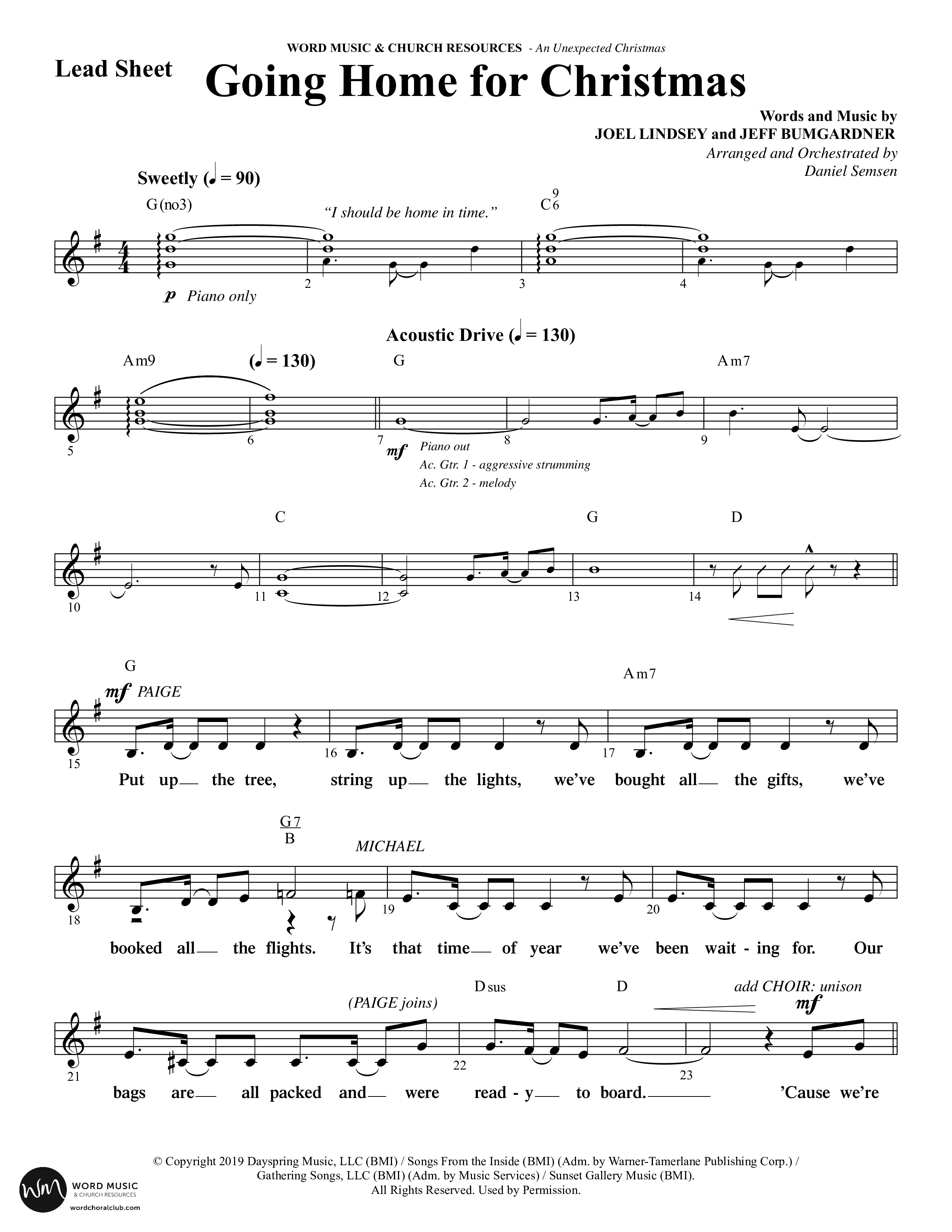 An Unexpected Christmas (11 Song Choral Collection) Song 3 (Lead & Chords) (Arr. Daniel Semsen)
