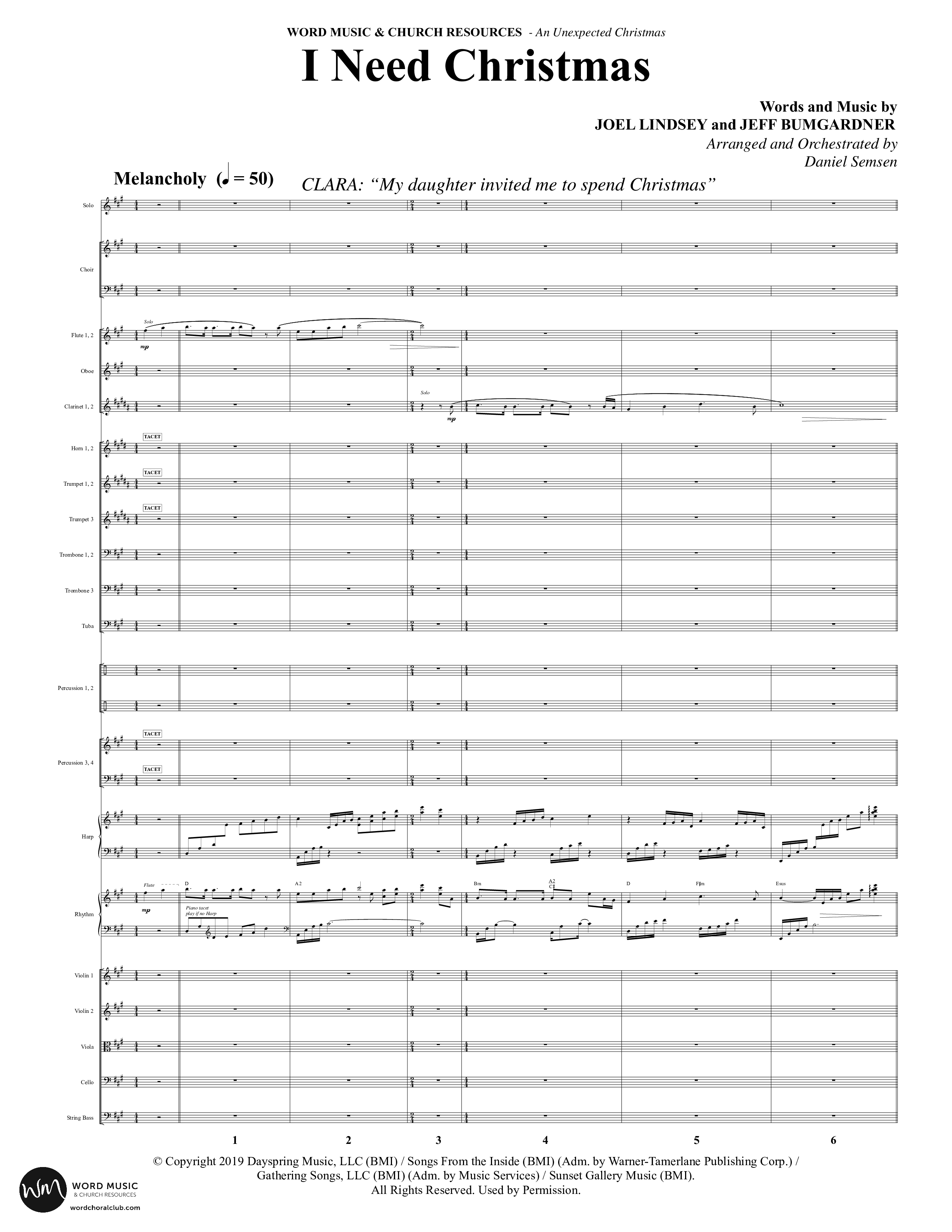 An Unexpected Christmas (11 Song Choral Collection) Song 4 (Orchestration) (Arr. Daniel Semsen)