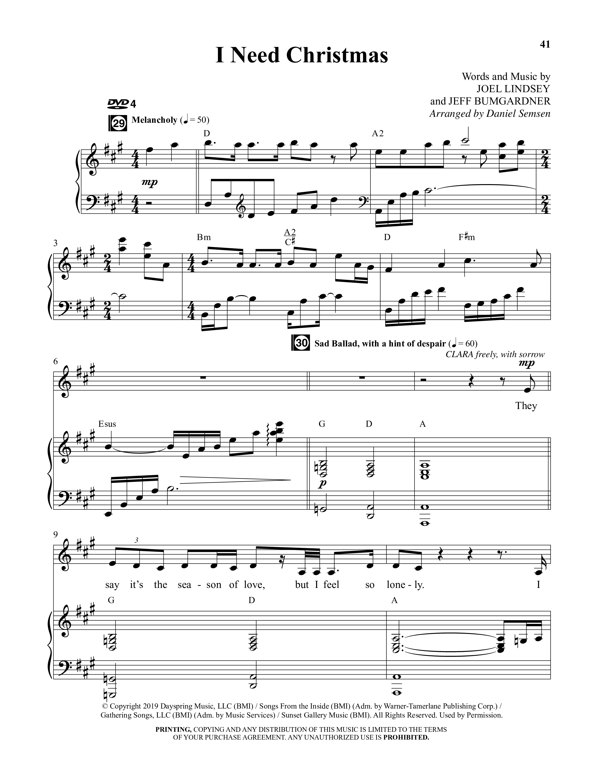 An Unexpected Christmas (11 Song Choral Collection) Song 4 (Piano SATB) (Arr. Daniel Semsen)