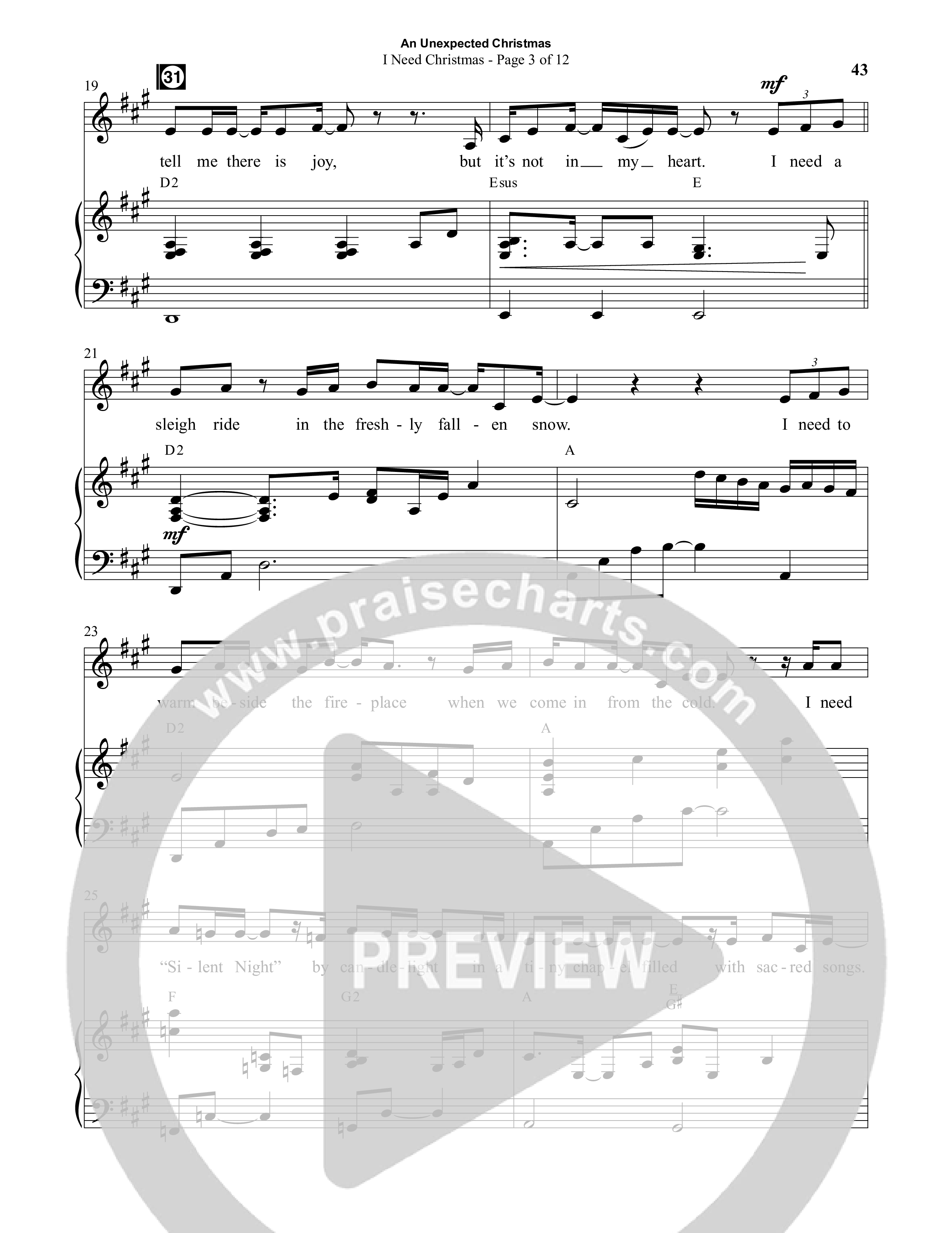 An Unexpected Christmas (11 Song Choral Collection) Song 4 (Piano SATB) (Arr. Daniel Semsen)