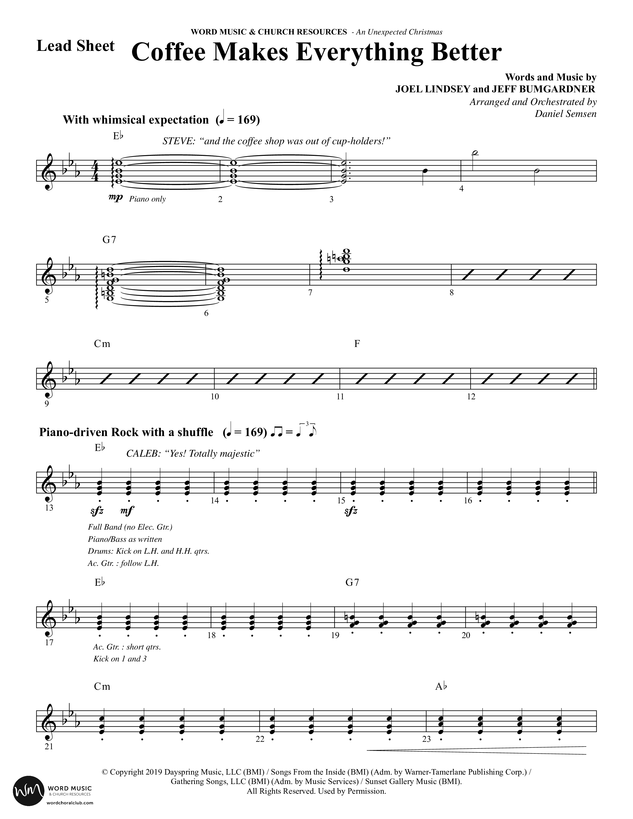 An Unexpected Christmas (11 Song Choral Collection) Song 5 (Lead & Chords) (Arr. Daniel Semsen)