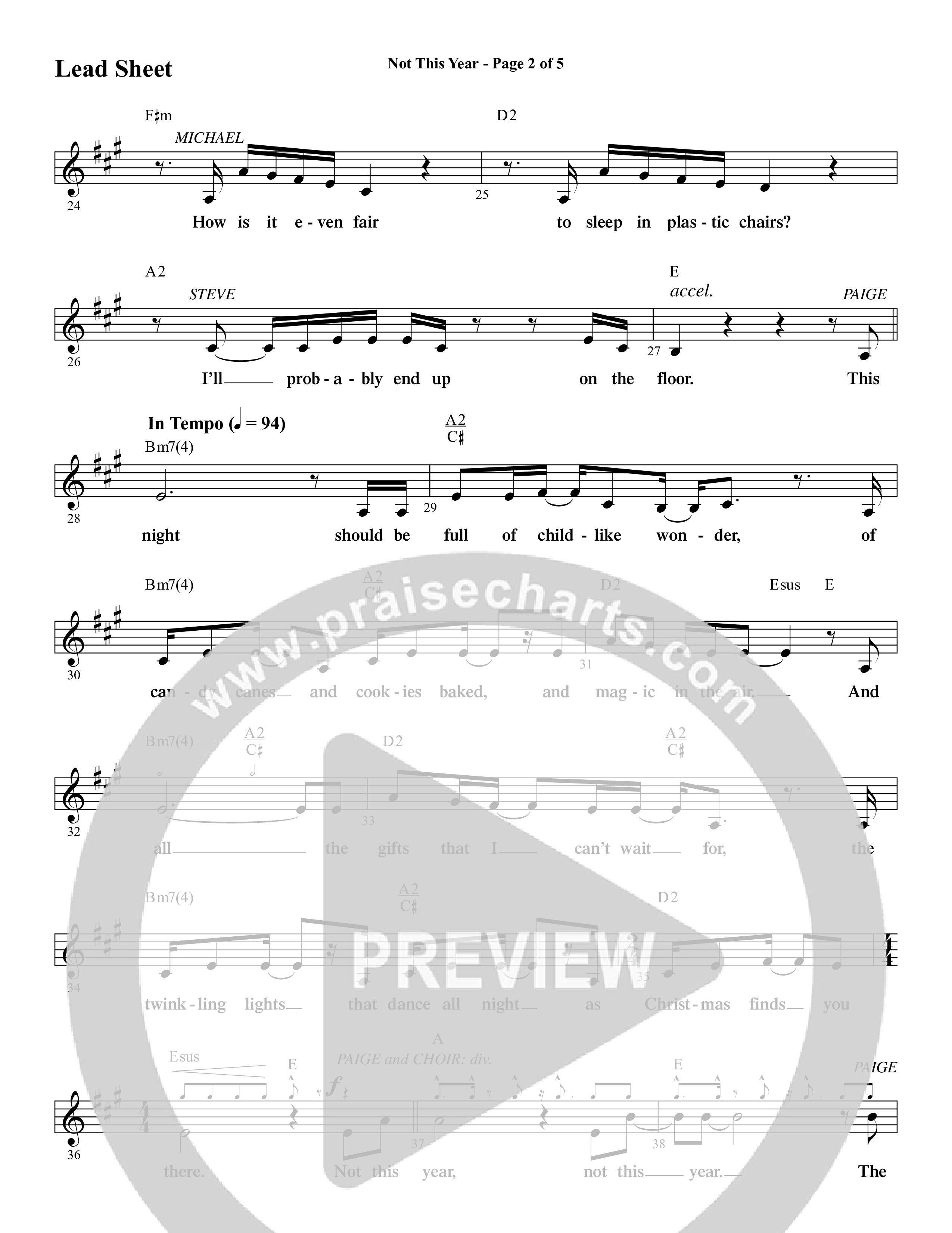 An Unexpected Christmas (11 Song Choral Collection) Song 8 (Lead & Chords) (Arr. Daniel Semsen)