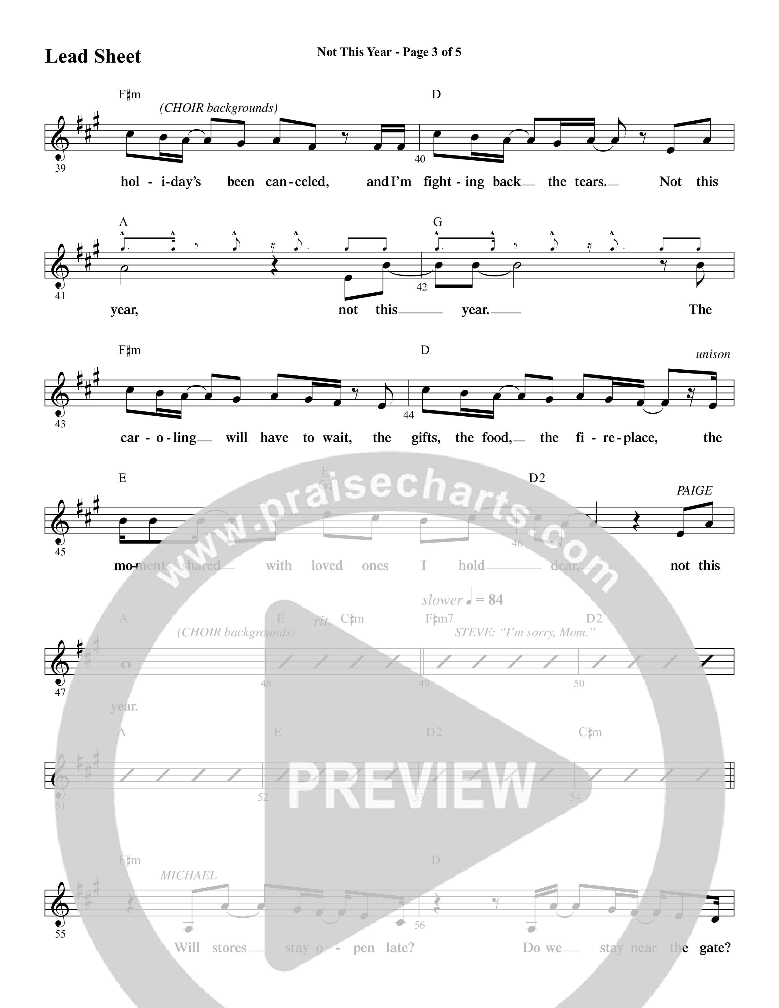 An Unexpected Christmas (11 Song Choral Collection) Song 8 (Lead & Chords) (Arr. Daniel Semsen)