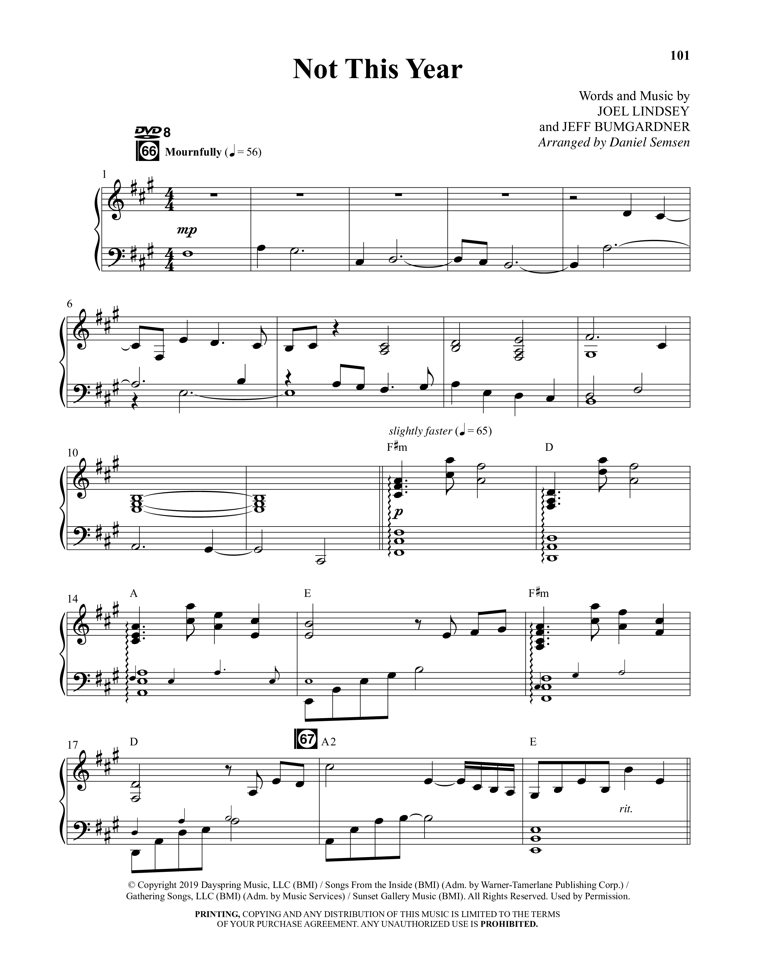 An Unexpected Christmas (11 Song Choral Collection) Song 8 (Piano SATB) (Arr. Daniel Semsen)