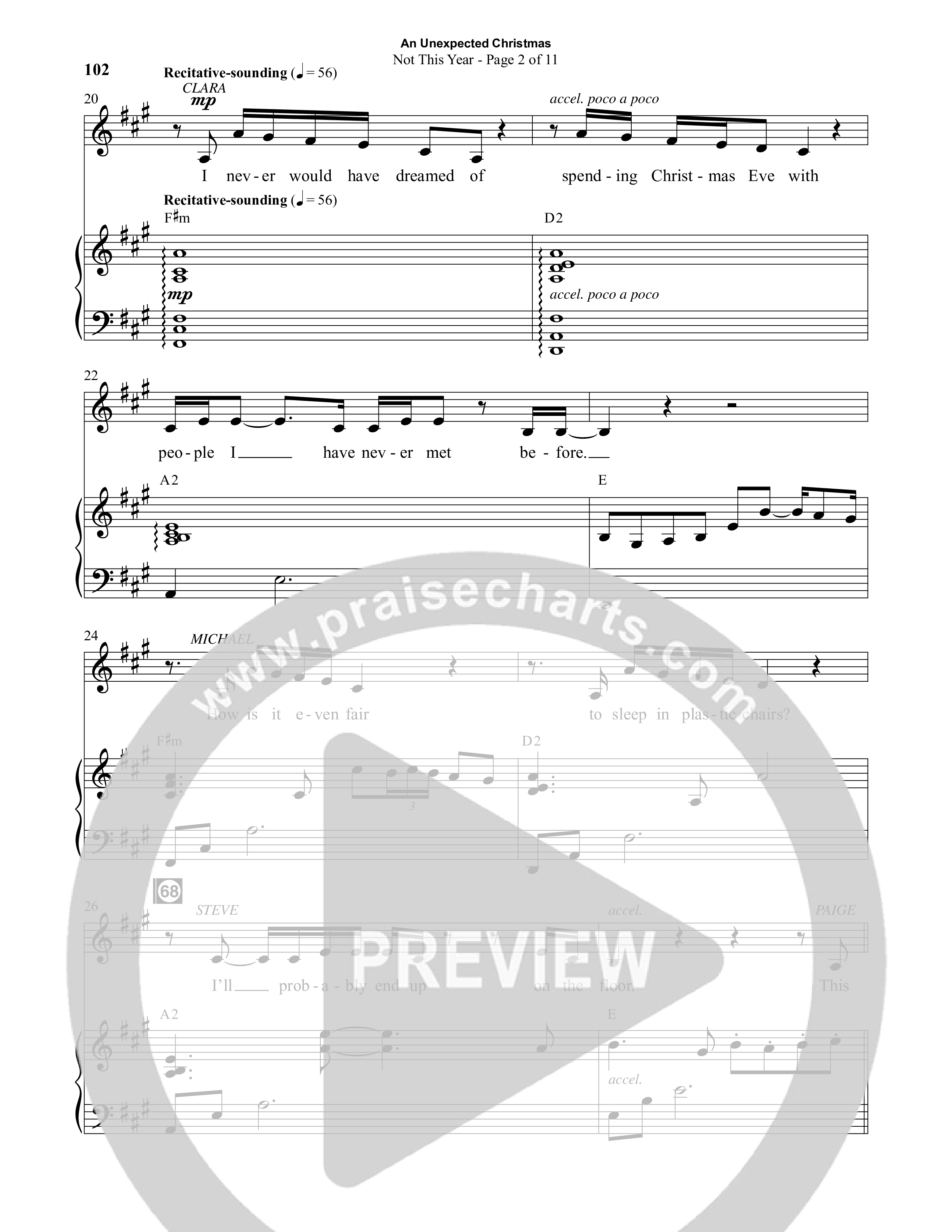 An Unexpected Christmas (11 Song Choral Collection) Song 8 (Piano SATB) (Arr. Daniel Semsen)
