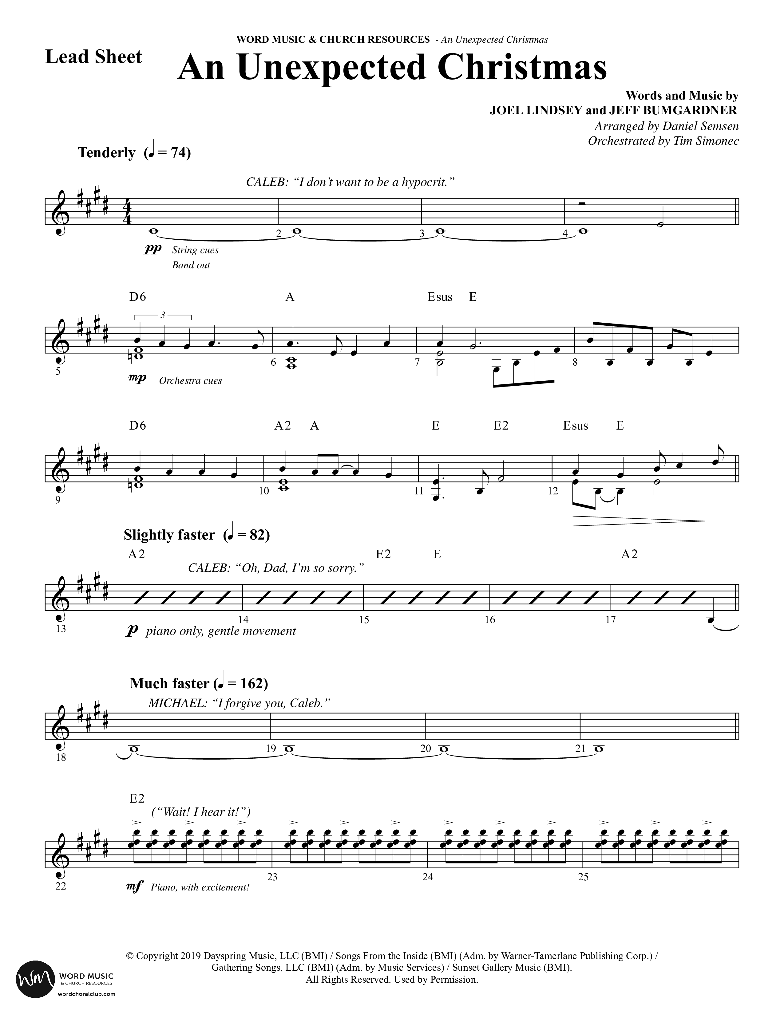 An Unexpected Christmas (11 Song Choral Collection) Song 9 (Lead & Chords) (Arr. Daniel Semsen)