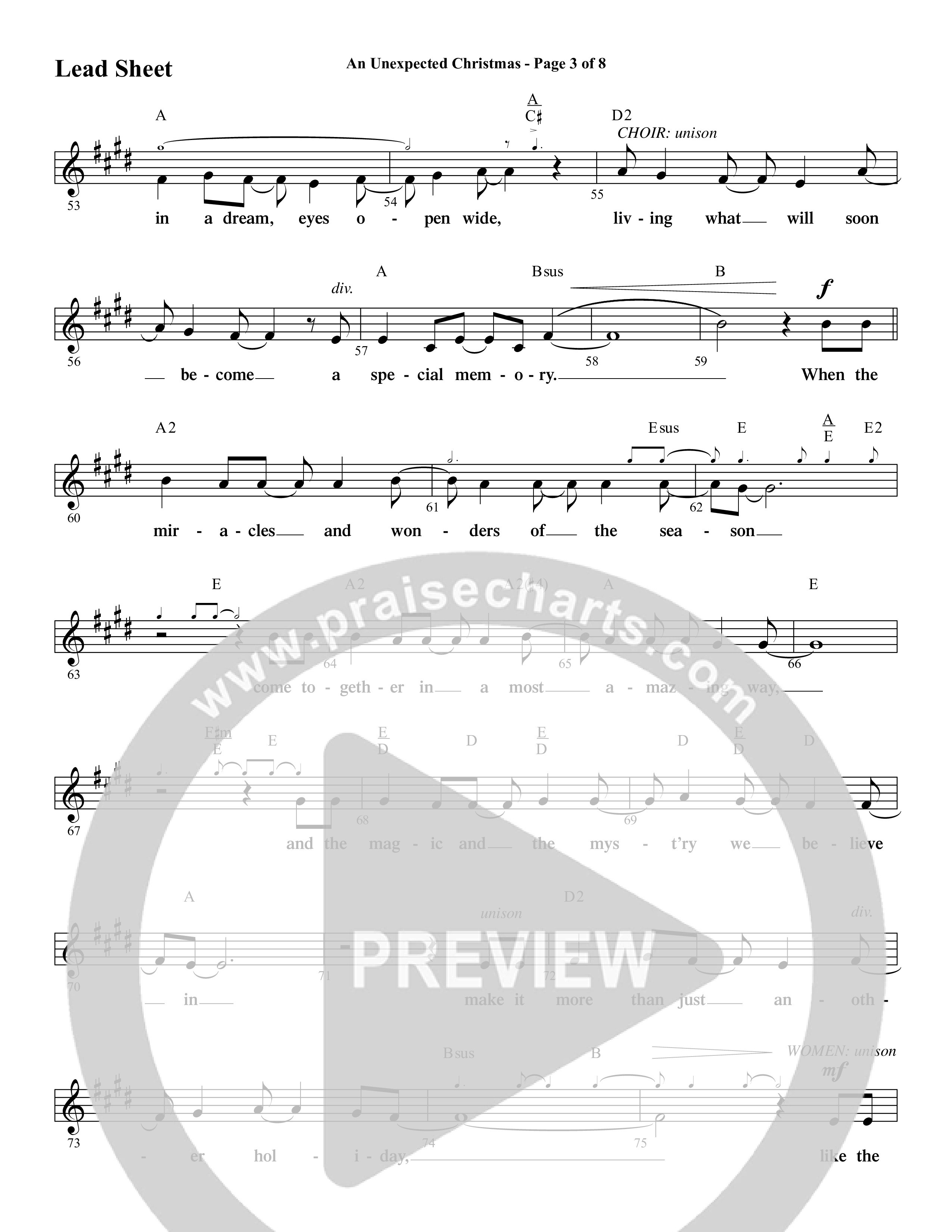 An Unexpected Christmas (11 Song Choral Collection) Song 9 (Lead & Chords) (Arr. Daniel Semsen)